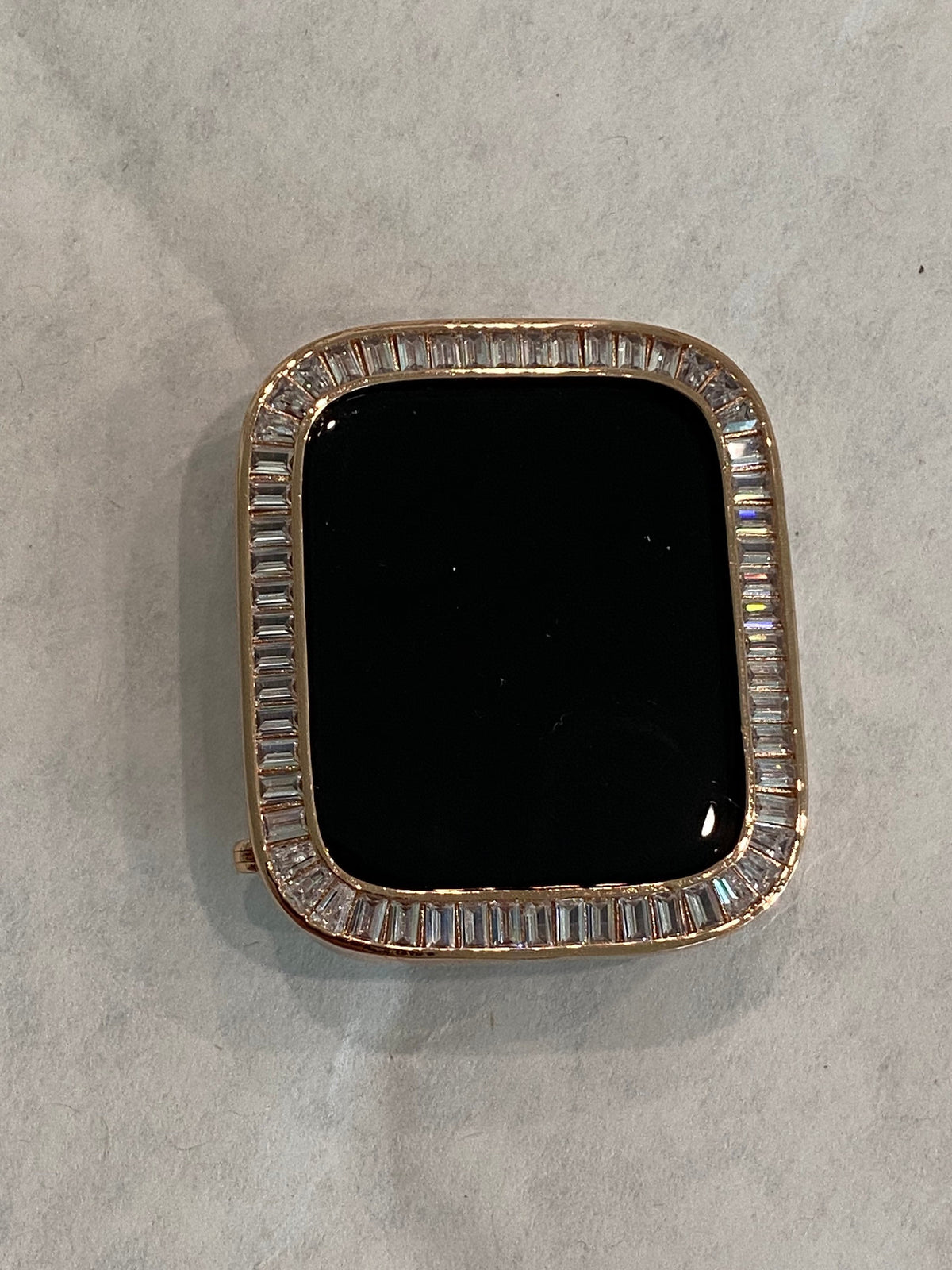 Series 2-12 Apple Watch Band Rose Gold Swarovski Crystal Baguettes 38-46mm & or Apple Watch Case Lab Diamond Bezel Iwatch Candy