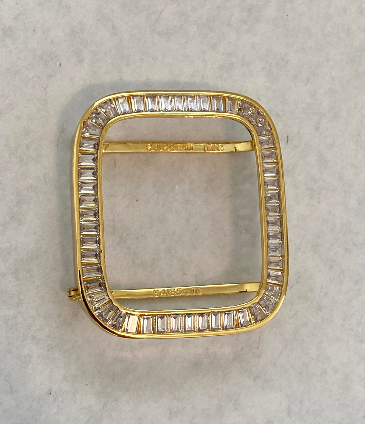 Gold Apple Watch Band Womens Swarovski Crystal Baguettes 38mm 40mm 41mm 42mm 44mm 45mm & or Apple Watch Cover Lab Diamonds Smartwatch Case