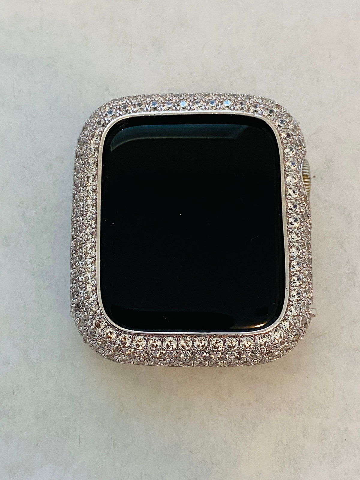 Apple Watch Band Silver Stainless Steel High End Crystal & or Apple Watch Cover Lab Diamond Bezel 38 40 41 42 44 45 46 49mm Ultra Series 11