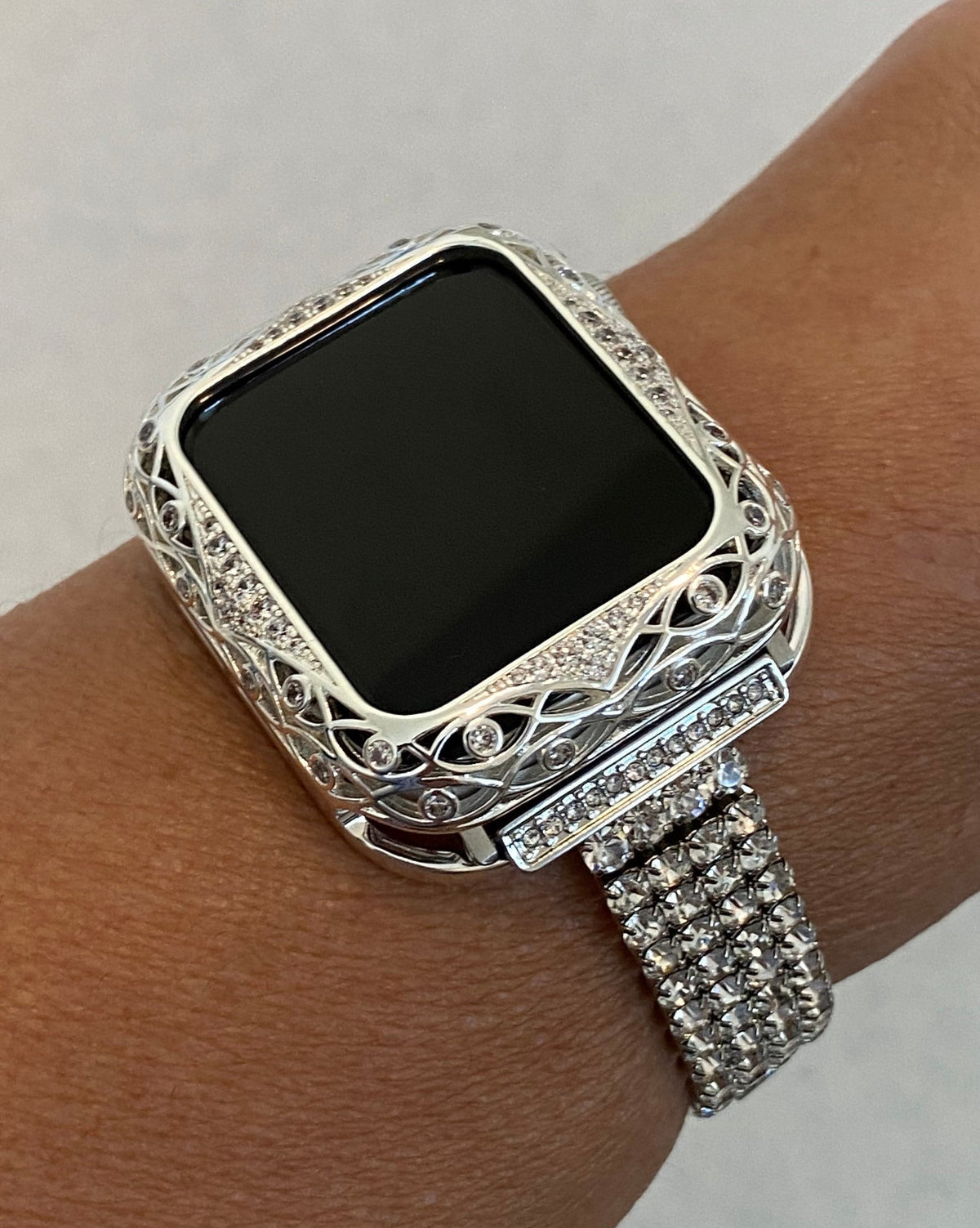 Series 2-9 Apple Watch Band 40mm Womens Silver & or Crystal Apple Watch Case Bumper 38mm 40mm 41mm 42mm 44mm 45mm Iwatch Candy