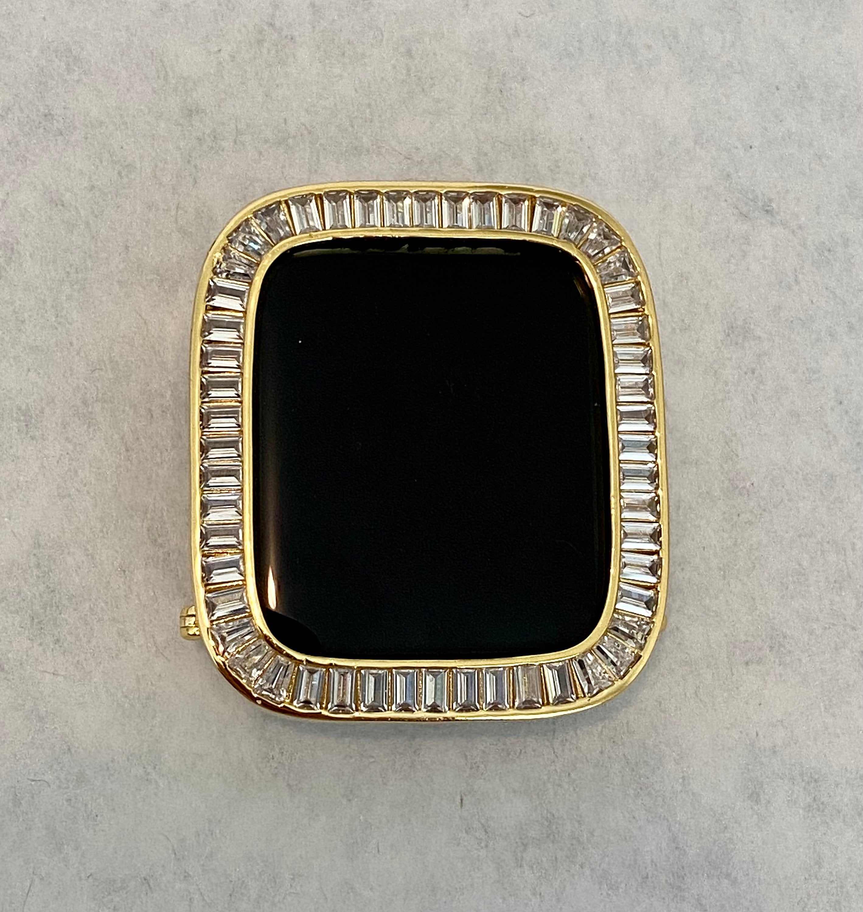 Gold Apple Watch Band 40mm Woman Silver & or Lab Diamond Bezel Cover 38mm 42mm 44mm Iwatch Bling Custom Handmade