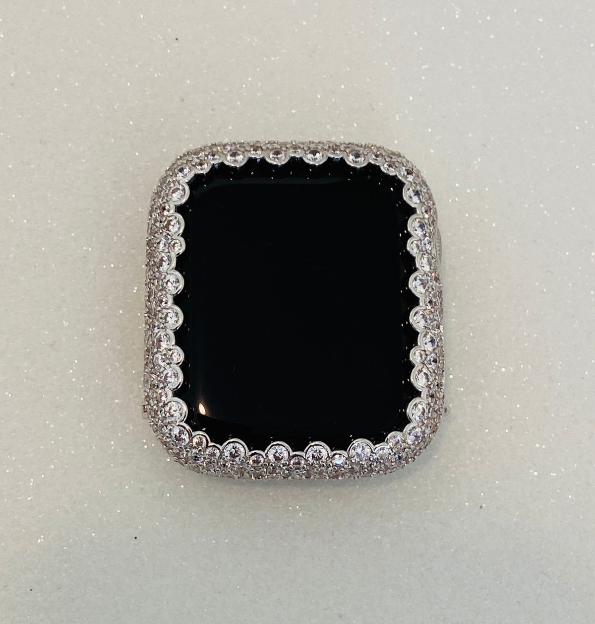 White Gold Apple Watch Band 49mm Ultra 31mm 45mm High End Crystals & or Apple Watch Case Lab Diamond Bezel Bumper Cover Iwatch Candy