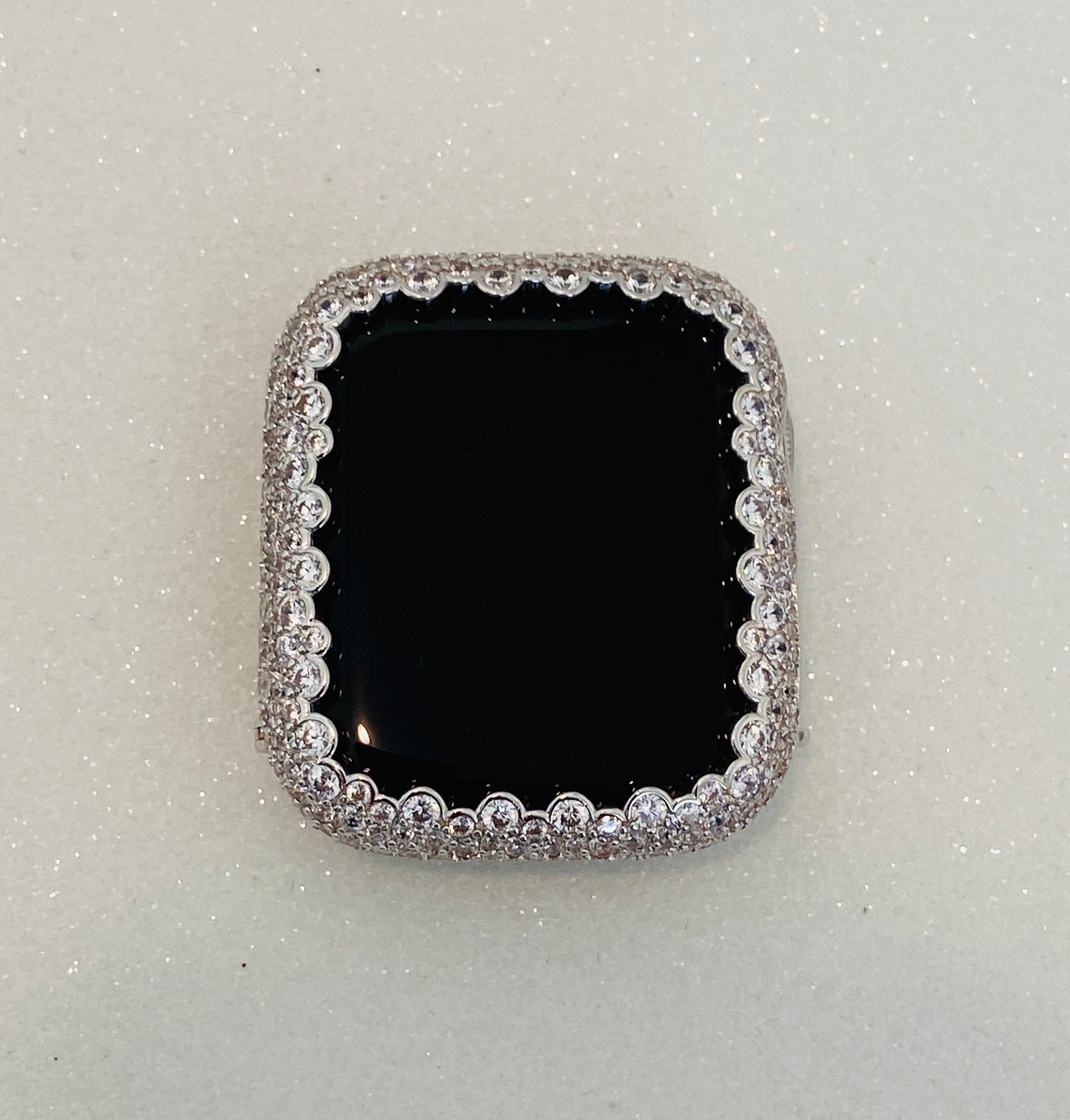 White Gold Apple Watch Band 49mm Ultra 41mm 45mm Swarovski Crystals & or Apple Watch Case Lab Diamond Bezel Bumper Cover Iwatch Candy