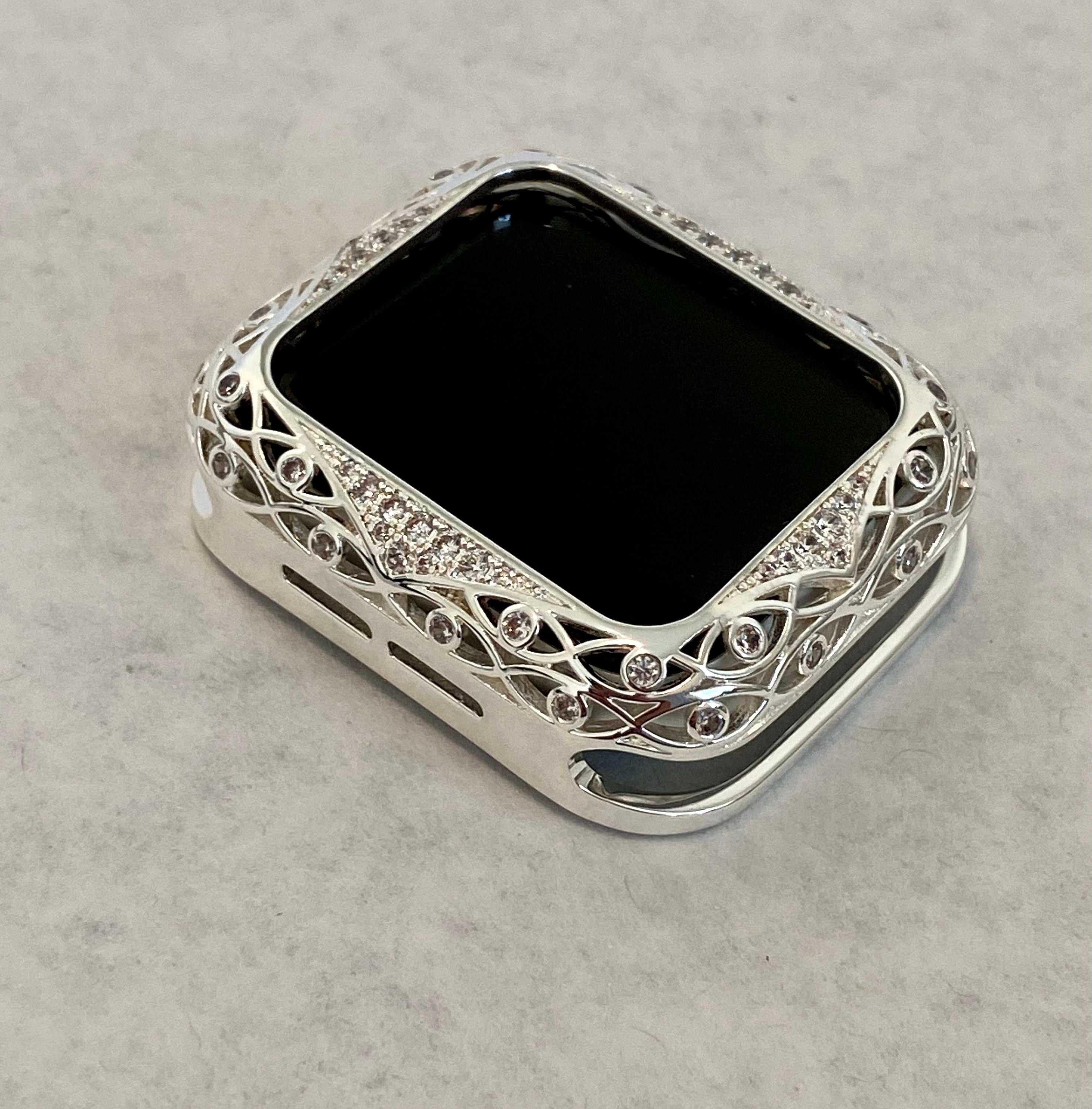 Series 2-11 Apple Watch Band Women Silver Swarovski Crystal 38mm-46mm & or Apple Watch Cover Swarovski Crystal Apple Watch Case Bling
