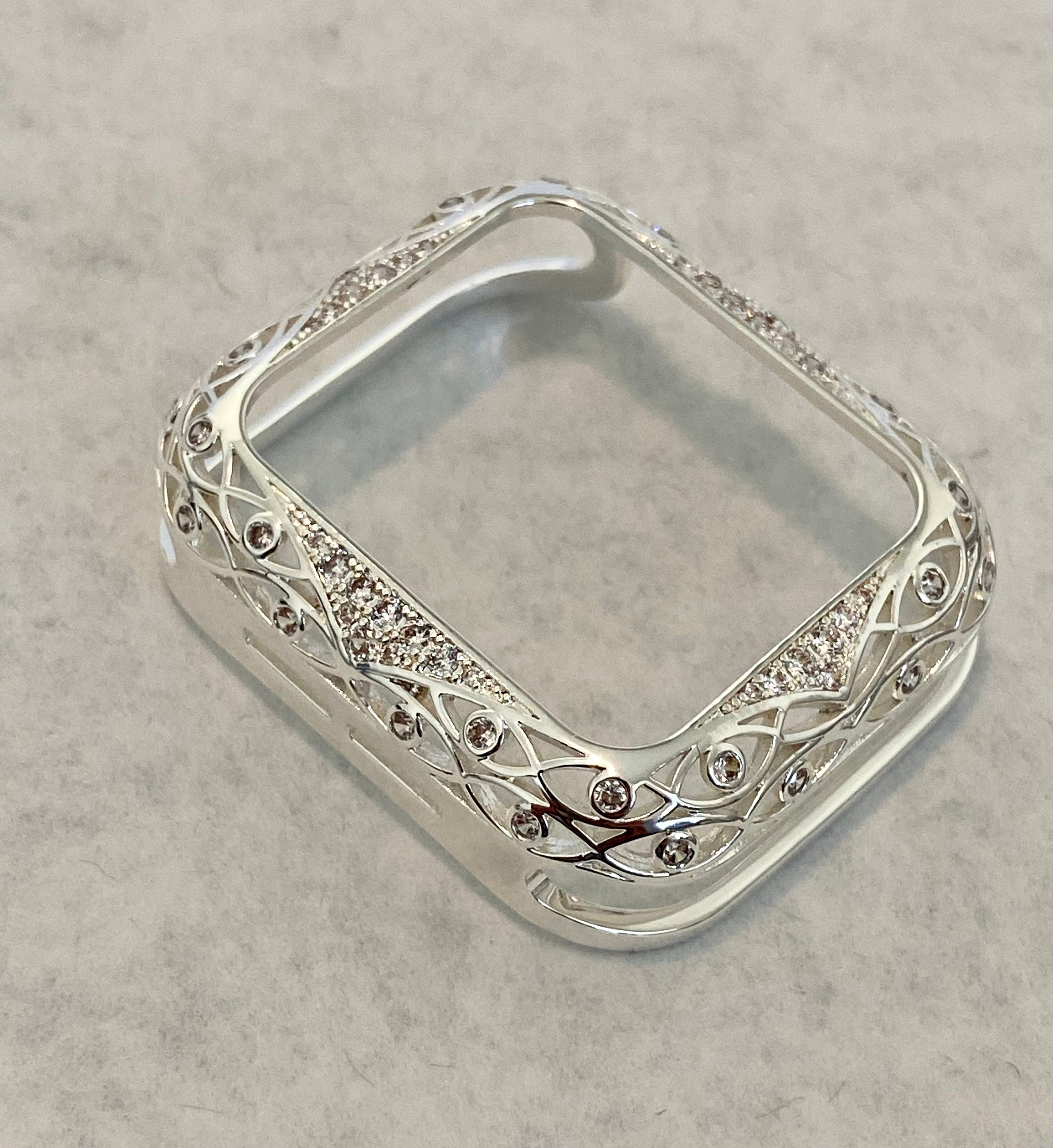 Series 2-11 Apple Watch Band Women Silver Swarovski Crystal 38mm-46mm & or Apple Watch Cover Swarovski Crystal Apple Watch Case Bling