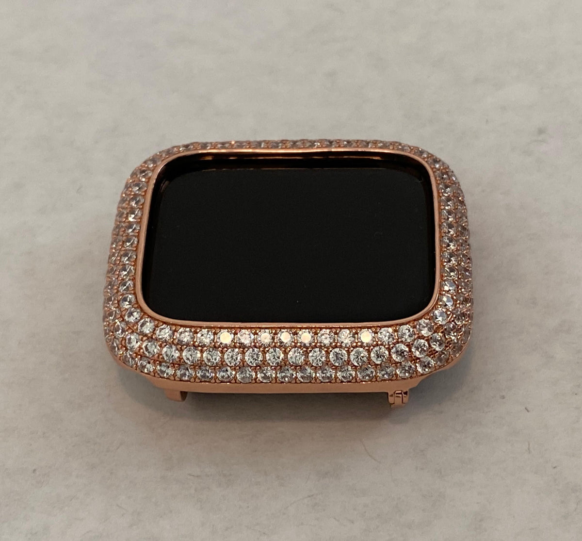 Designer Apple Watch Band 41mm 45mm 49mm Rose Gold Swarovski Crystal & or Apple Watch Case Lab Diamond Bezel Cover Smartwatch Bumper 38-44mm