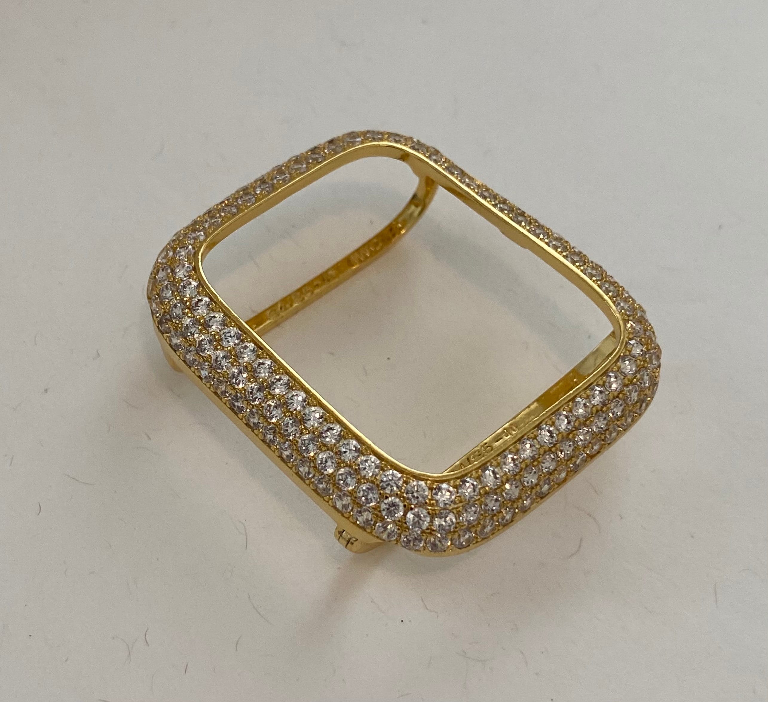 Gold Apple Watch Band Swarovski Crystals & or Apple Watch Case Lab Diamond Bezel for Iphone Watch Bling Apple Cover 38mm-49mm Ultra