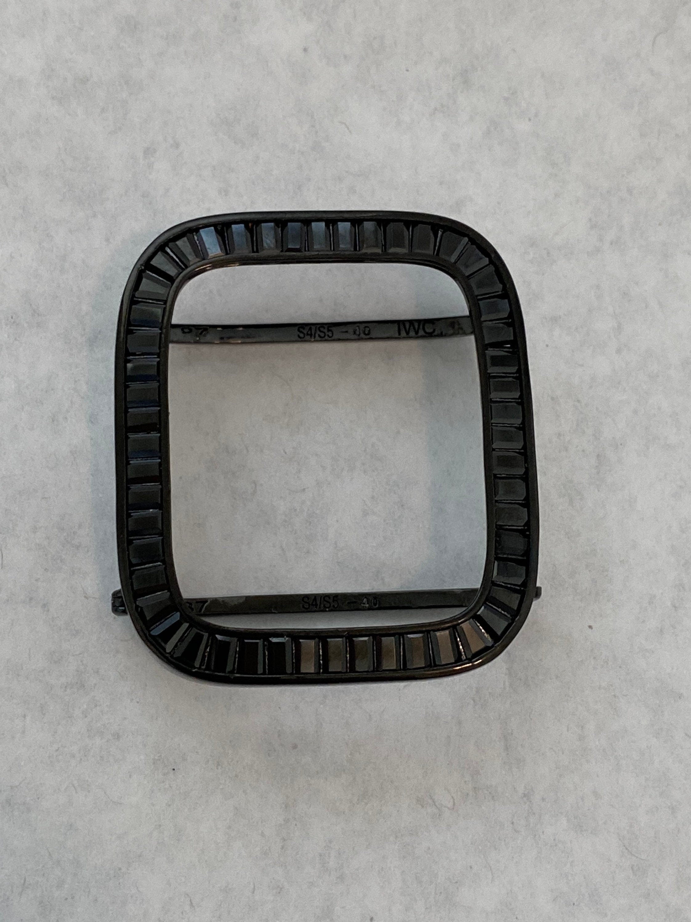 Series 2-10 Apple Watch Band Black on Black Swarovski Crystals & or Apple Watch Cover Lab Diamonds Bezel 38mm-49mm Ultra Bling