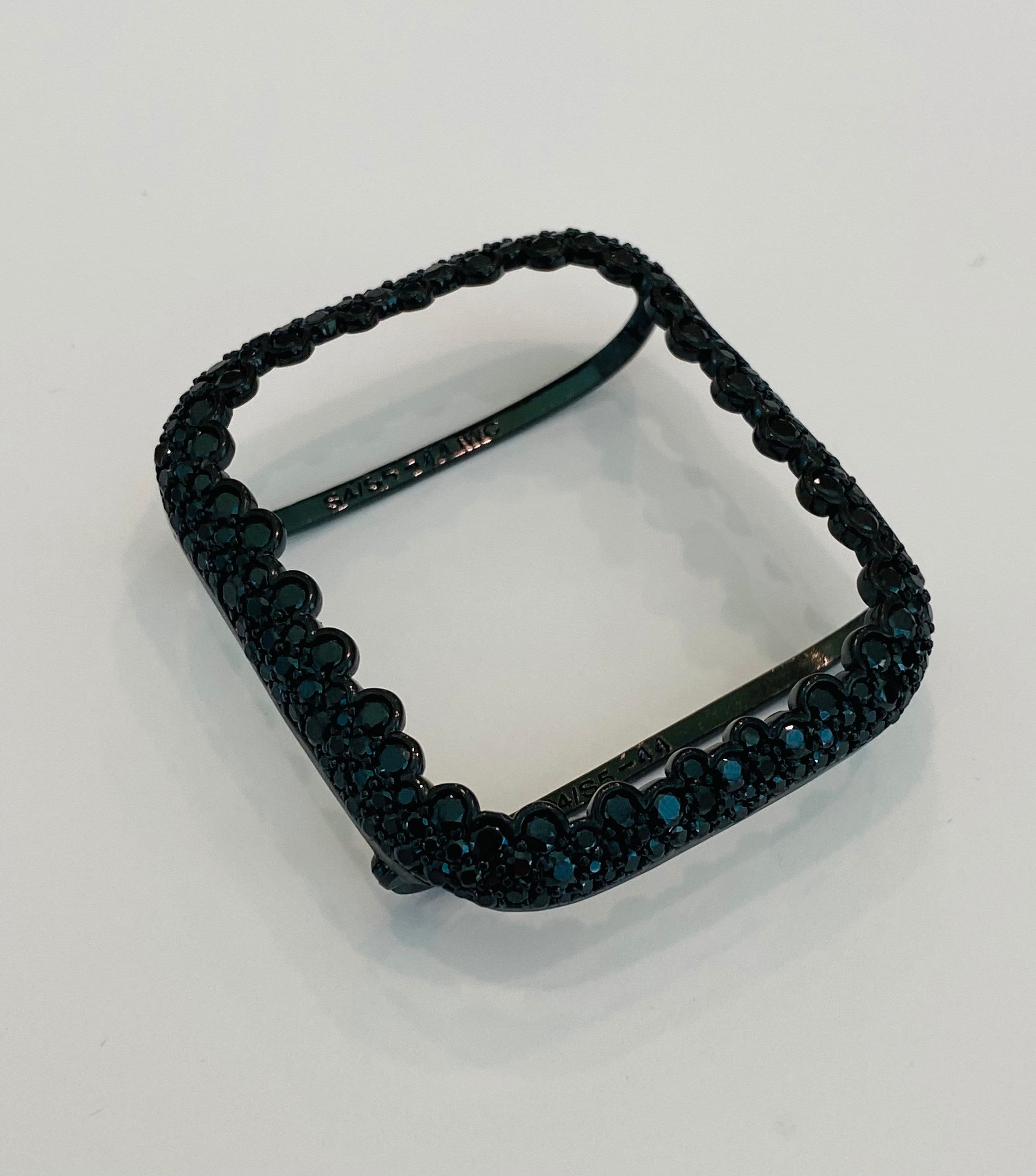 Series 7,8 Apple Watch Case Cover 41mm 45mm Lab Diamond Bezel 38 40 42 44mm in Silver, Rose Gold, Yellow Gold, Black on Black