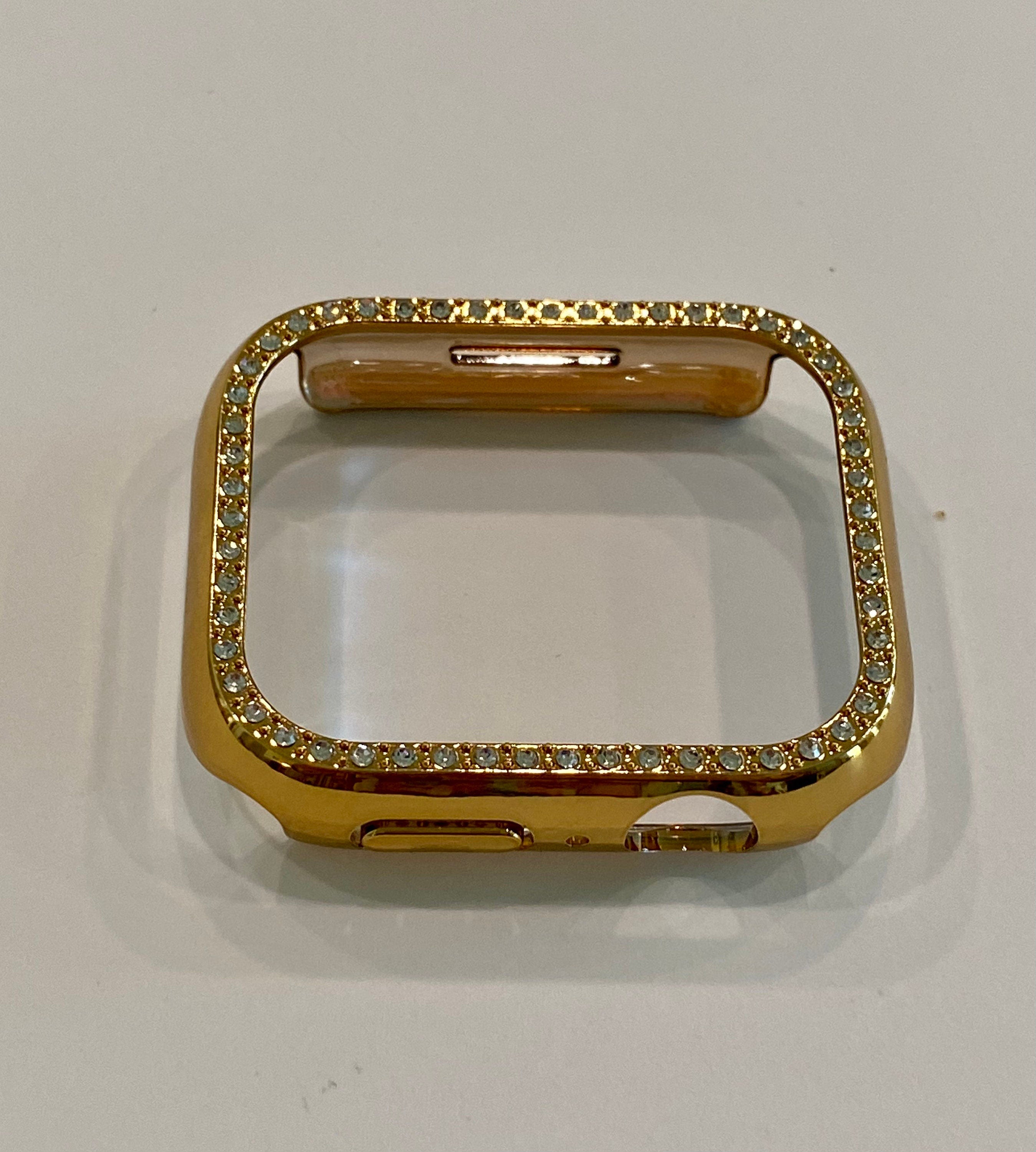 Series 10-11 Apple Watch Cover 49mm Ultra 41mm 45mm Gold Swarovski Crystal Apple Watch Bezel Protective Bumper Bling 42mm 46mm Iwatch Case