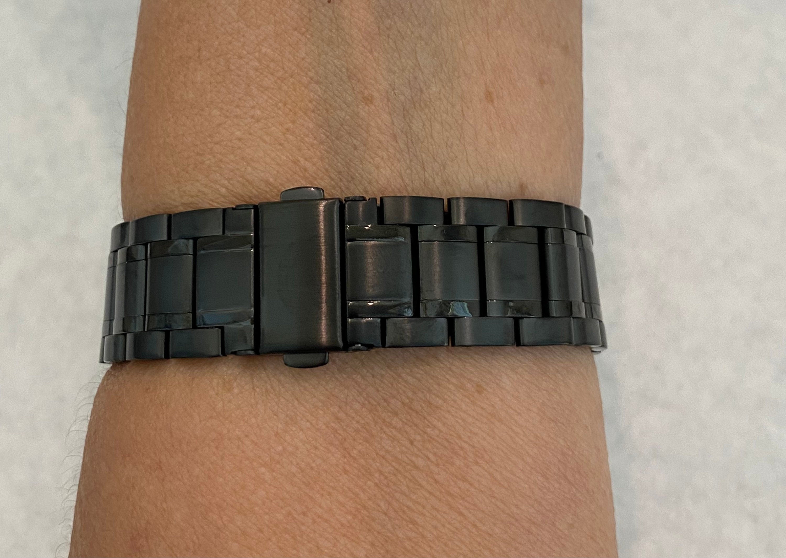 Series 10 Black Apple Watch Band 38mm-49mm Stainless Steel Ultra Thin & or Lab Diamond Bezel Cover Smartwatch Bumper Bling Series 1-10 SE