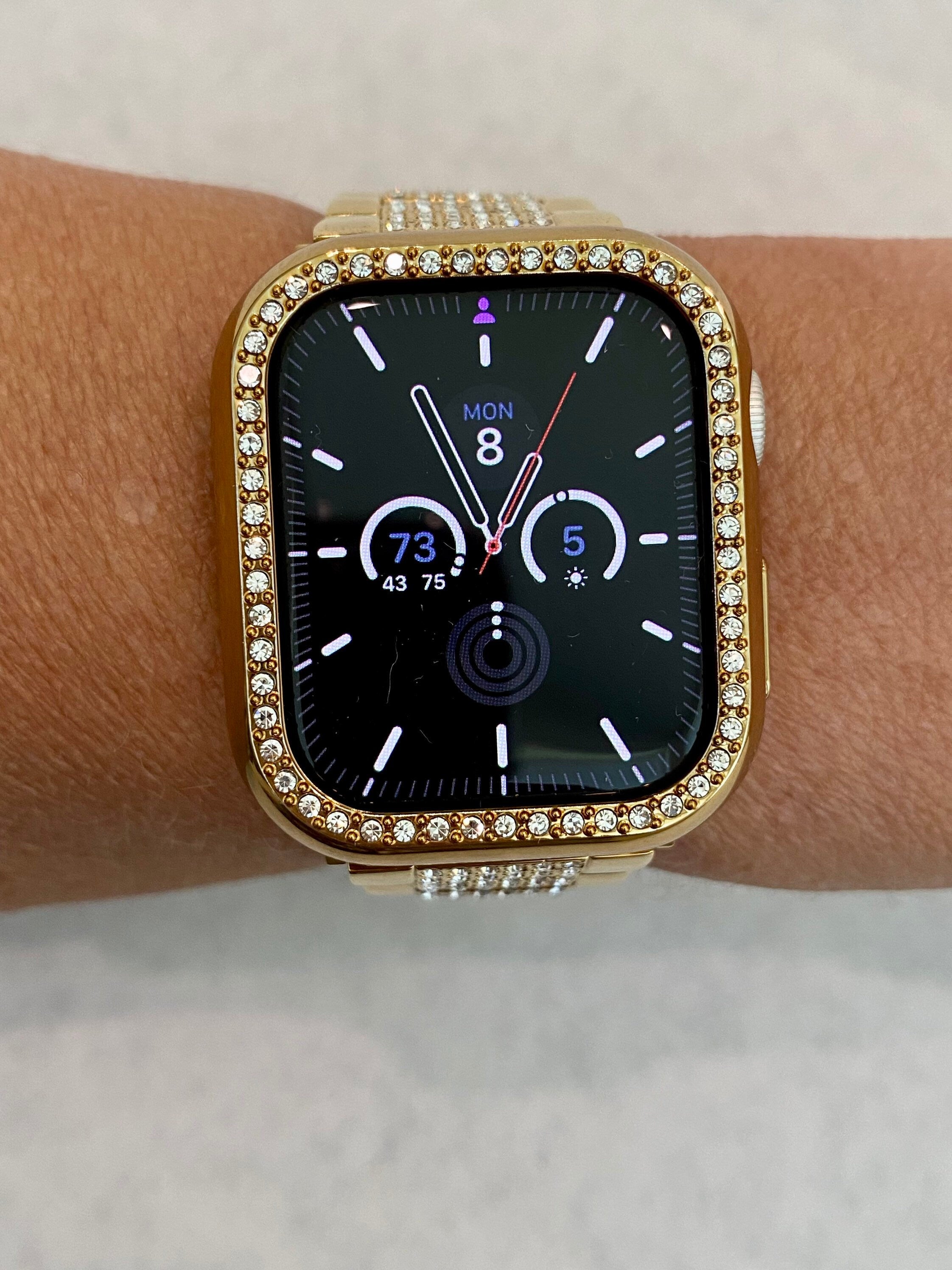 Apple Watch Band 42mm 46mm Series 10 Stainless Steel & or Swarovski Crystal Apple Watch Case Apple Watch Face Protector Iwatch Candy