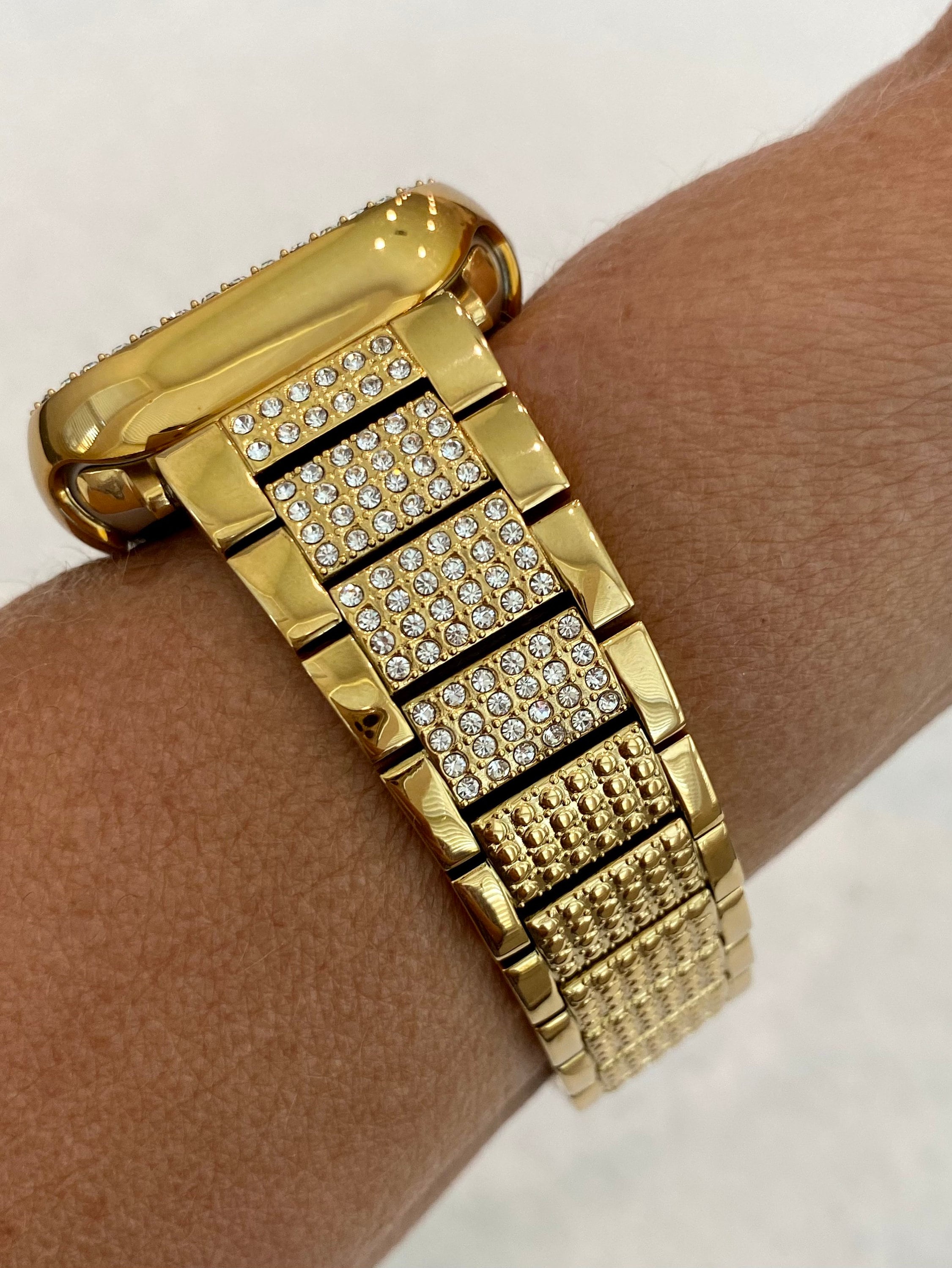 Apple Watch Band 42mm 46mm Series 10 Stainless Steel & or Swarovski Crystal Apple Watch Case Apple Watch Face Protector Iwatch Candy