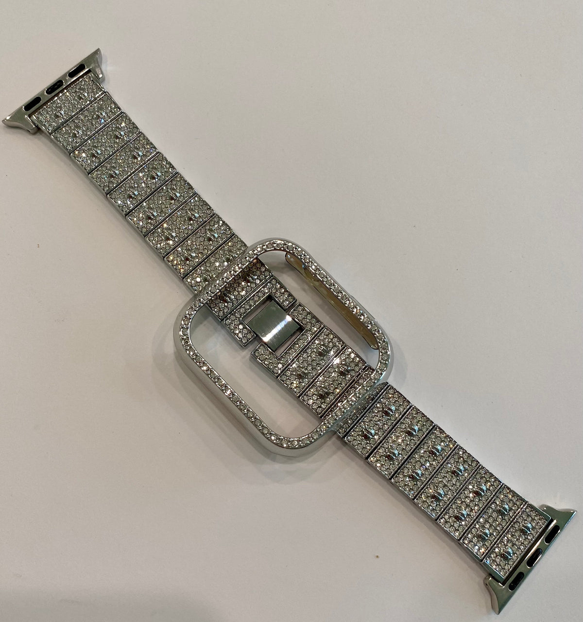 Series 10 Apple Watch Band Silver 41mm 42mm 45mm 49mm Ultra & or Swarovski Crystal Apple Watch Case For Iphone Watch Protective Apple Face