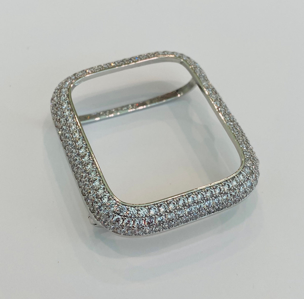 Apple Watch Band White Gold 41mm 45mm 49mm Swarovski Crystals & or Apple Watch Cover Lab Diamond Bezel Case Smartwatch Bumper 38mm-46mm