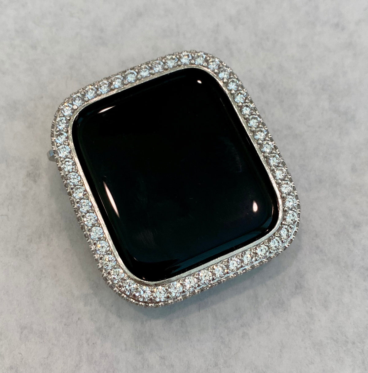 Silver Apple Watch Band 41mm 45mm 49mm Ultra High End Crystal & or Apple Watch Cover Lab Diamond Bezel Bling Smartwatch 38mm 40mm 42mm 44mm
