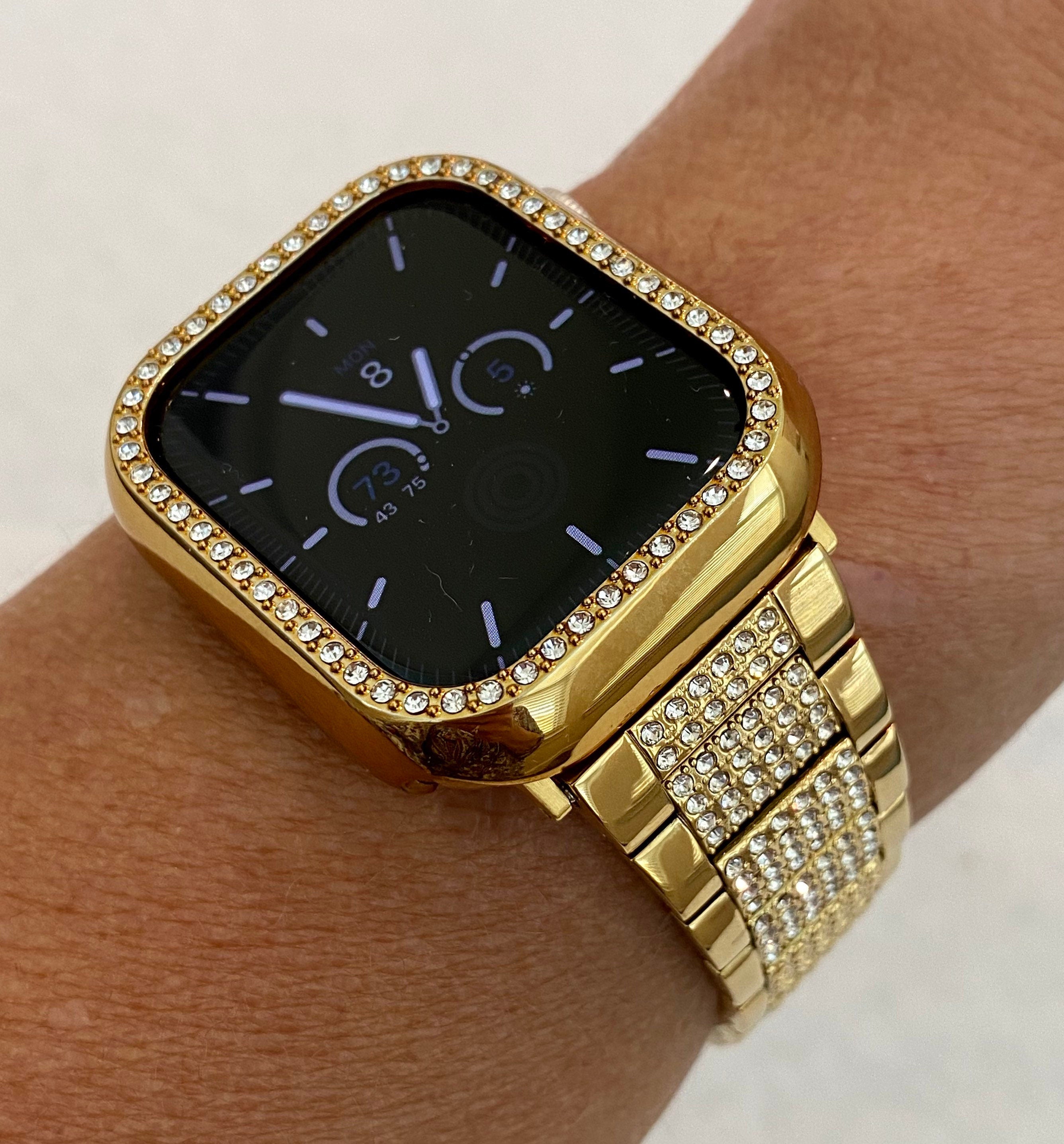 Apple Watch Band Ultra Stainless Steel 41mm 45mm 49mm & or Swarovski Crystal Apple Watch Case Bumper Apple Watch Face Protector Iwatch Candy