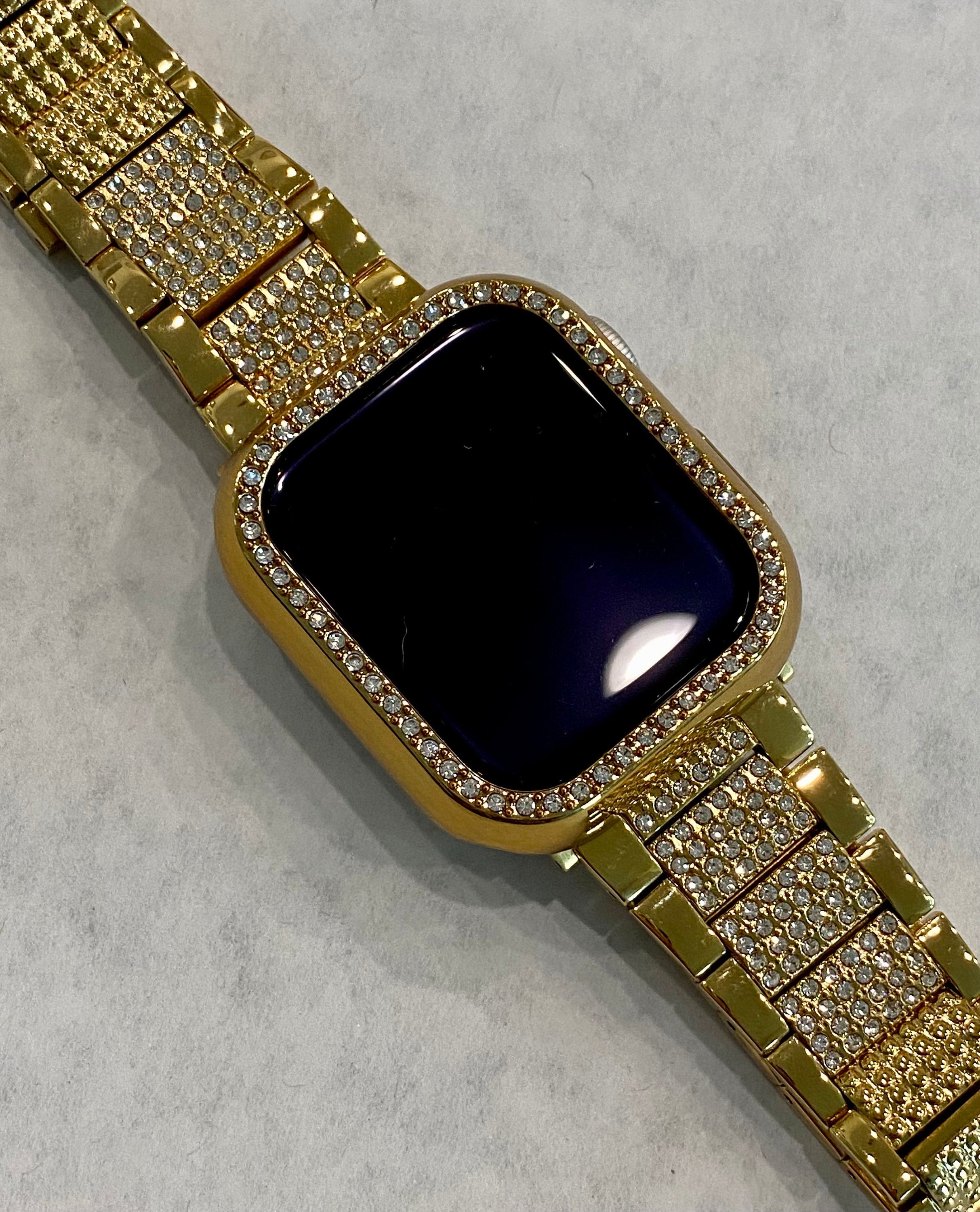 Apple Watch Band 42mm 46mm Series 10 Stainless Steel & or Swarovski Crystal Apple Watch Case Apple Watch Face Protector Iwatch Candy