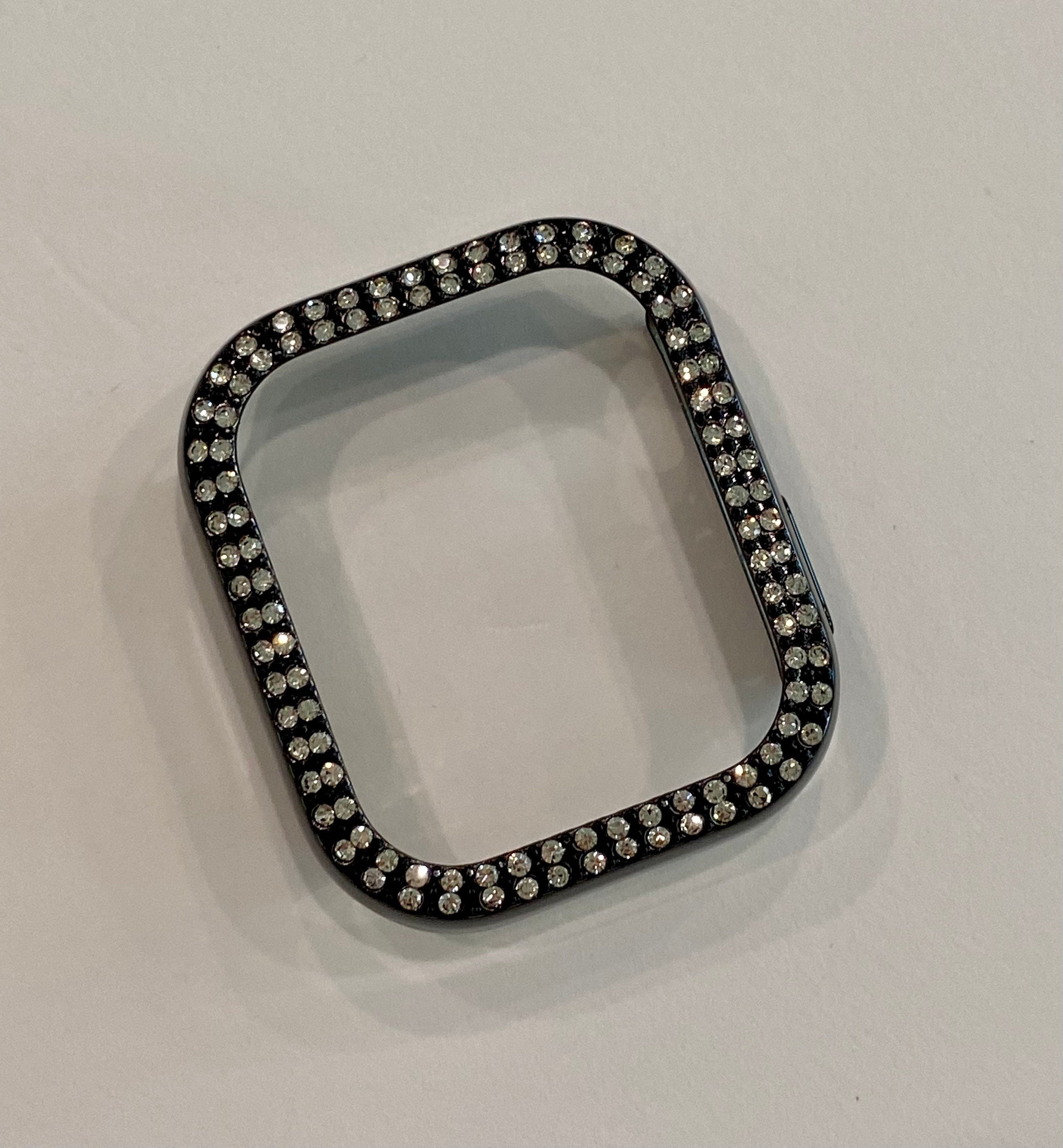 Series 10-11 Black Apple Watch Cover Swarovski Crystals for Iphone Watch Protective Apple Watch Face 38mm-49mm Iwatch Case Bling