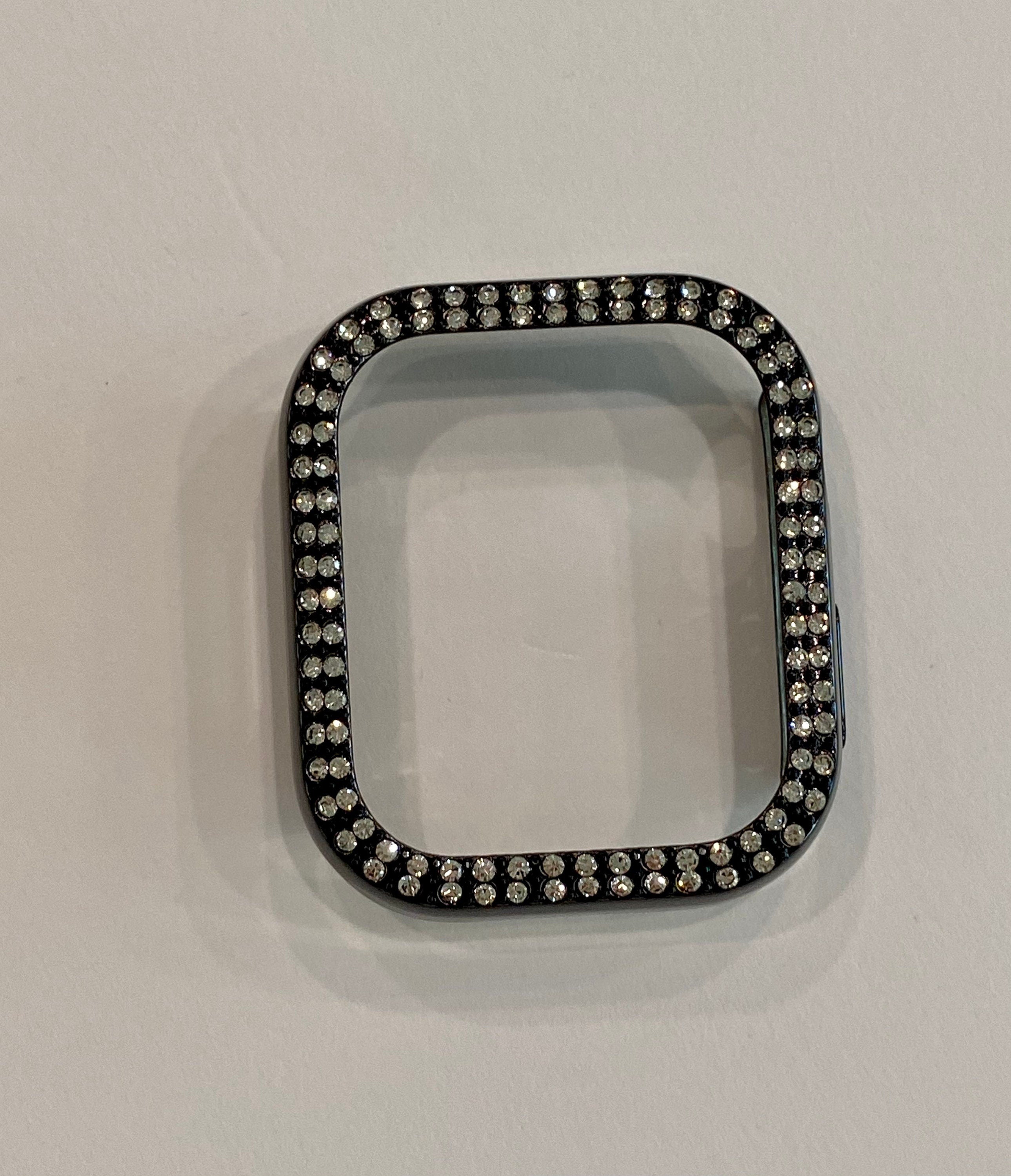 Series 10 Black Apple Watch Cover Swarovski Crystals for Iphone Watch Protective Apple Watch Face 38mm-49mm Iwatch Case Bling