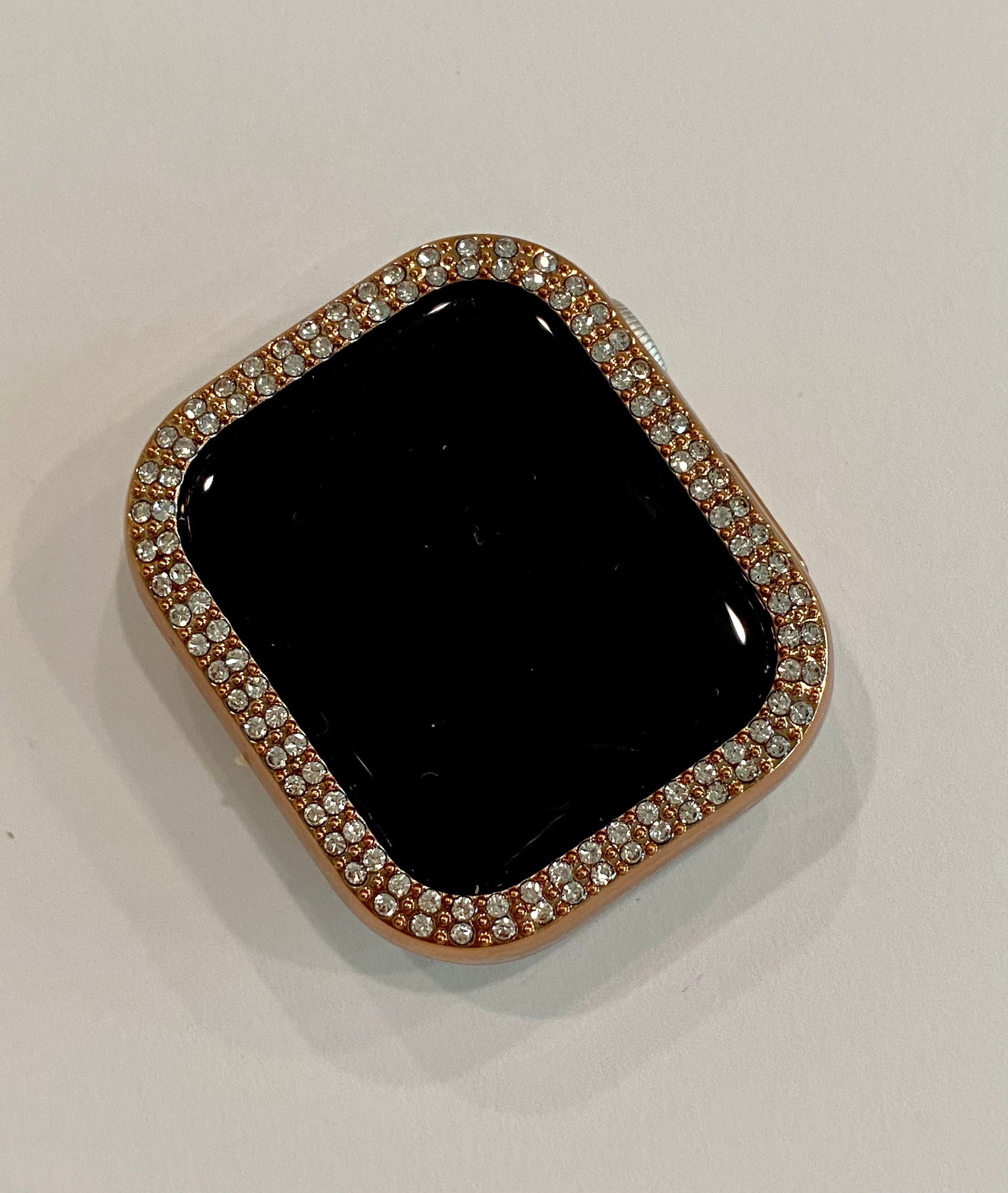 Series 2-9 Apple Watch Cover Rose Gold Rhinestone Crystal Apple Watch Case Bumper Faceplate 38mm-49mm Ultra Iwatch Candy Bling