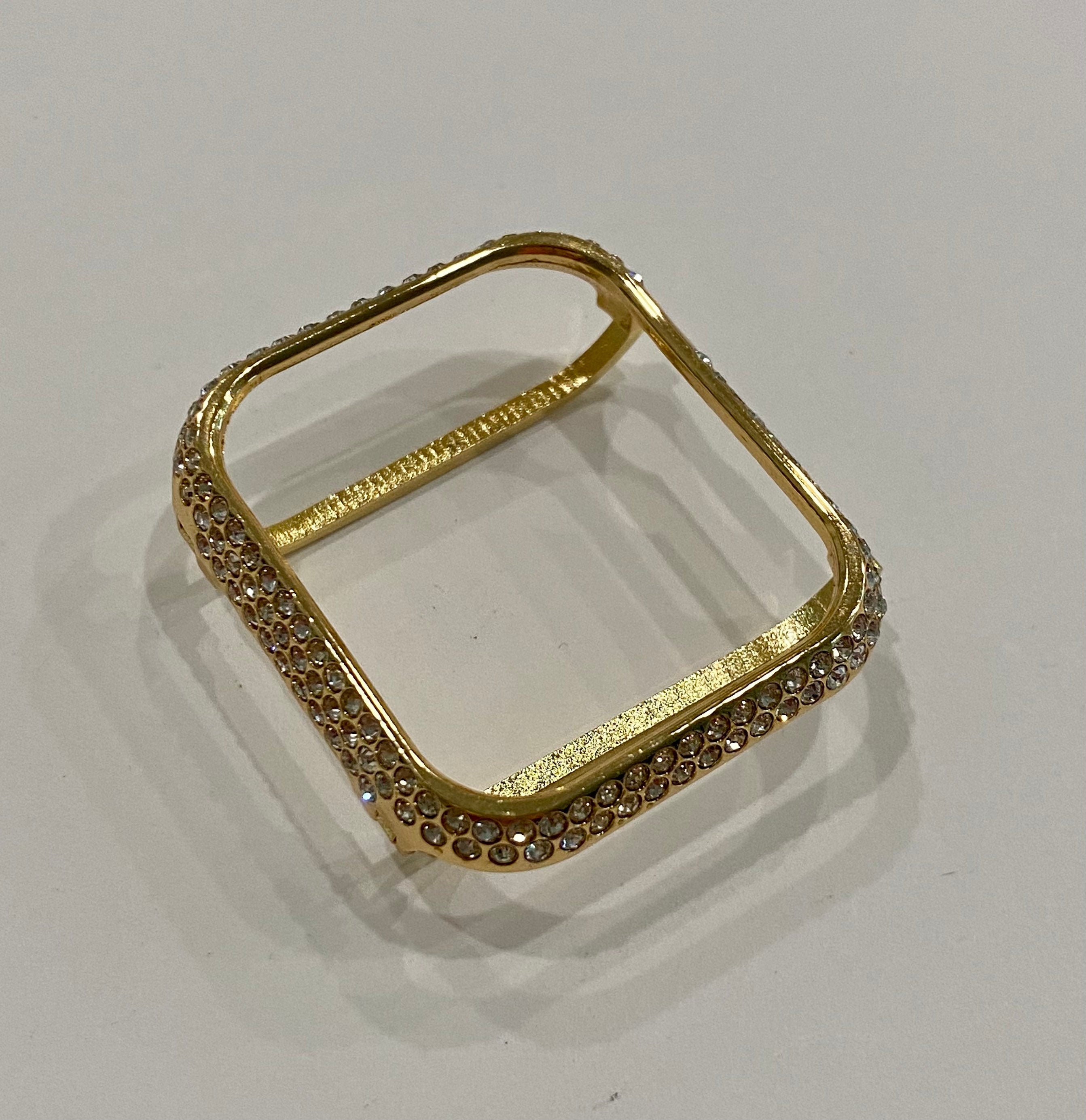 New Series 8 Apple Watch Bezel Case Cover 41mm Silver, Rose Gold, Yellow Gold Swarovski Crystals Stainless Steel Smartwatch Bumper Bling