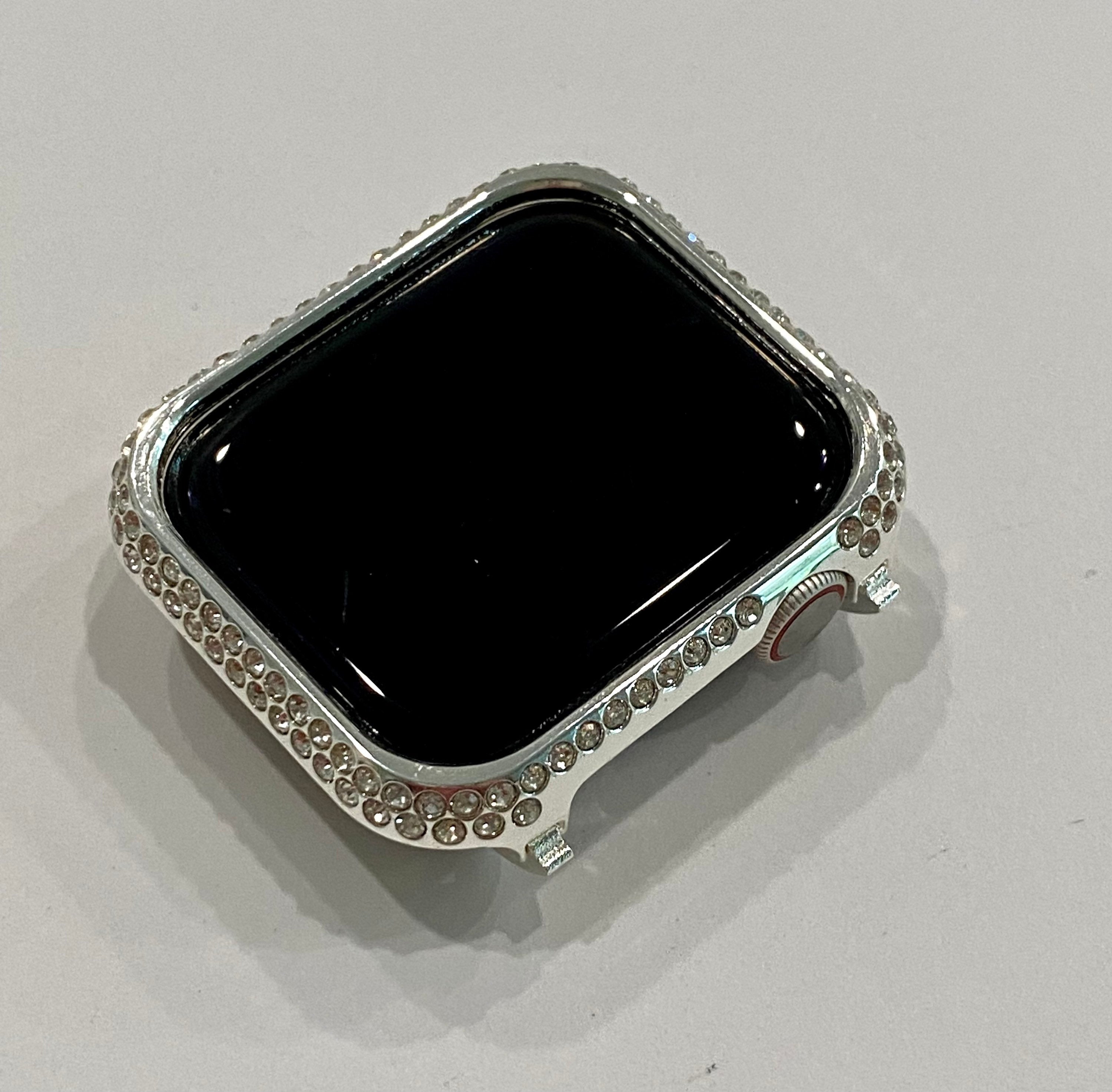 New Series 8 Apple Watch Bezel Case Cover 41mm Silver, Rose Gold, Yellow Gold Swarovski Crystals Stainless Steel Smartwatch Bumper Bling