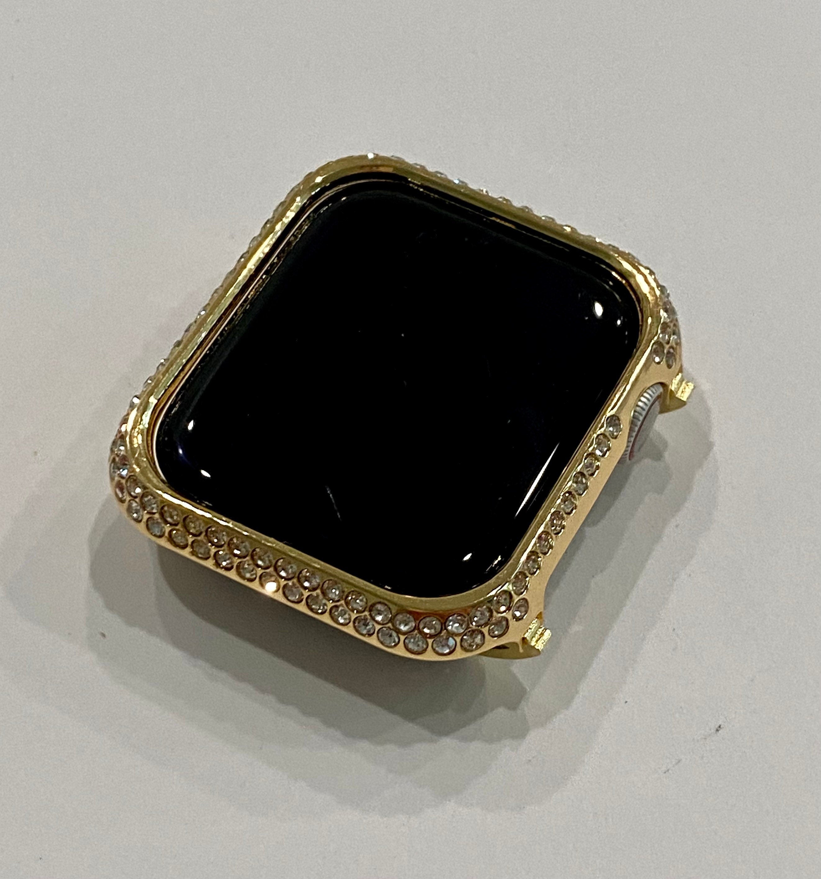 New Series 8 Apple Watch Bezel Case Cover 41mm Silver, Rose Gold, Yellow Gold Swarovski Crystals Stainless Steel Smartwatch Bumper Bling