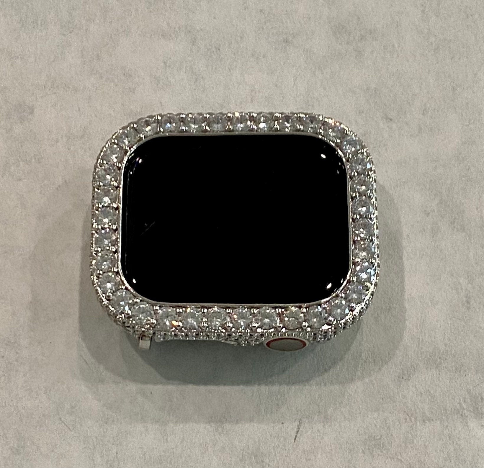 Series 2-9 Apple Watch Bezel Cover 41mm 45mm Silver 3.5mm Apple Watch Case Lab Diamond Bumper for Smartwatch 38mm 40mm 42mm 44mm S1-8