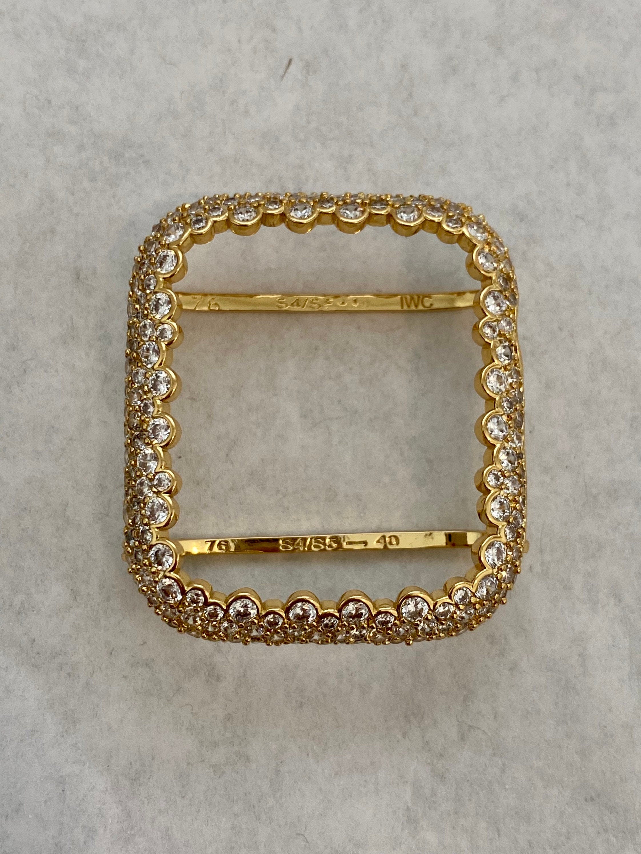 Series 10-11 Gold Apple Watch Cover 42mm 46mm 49mm Ultra Lab Diamond Bezel Apple Watch Case Bumper Bling 38mm 40mm 42mm 44mm Series 2-11