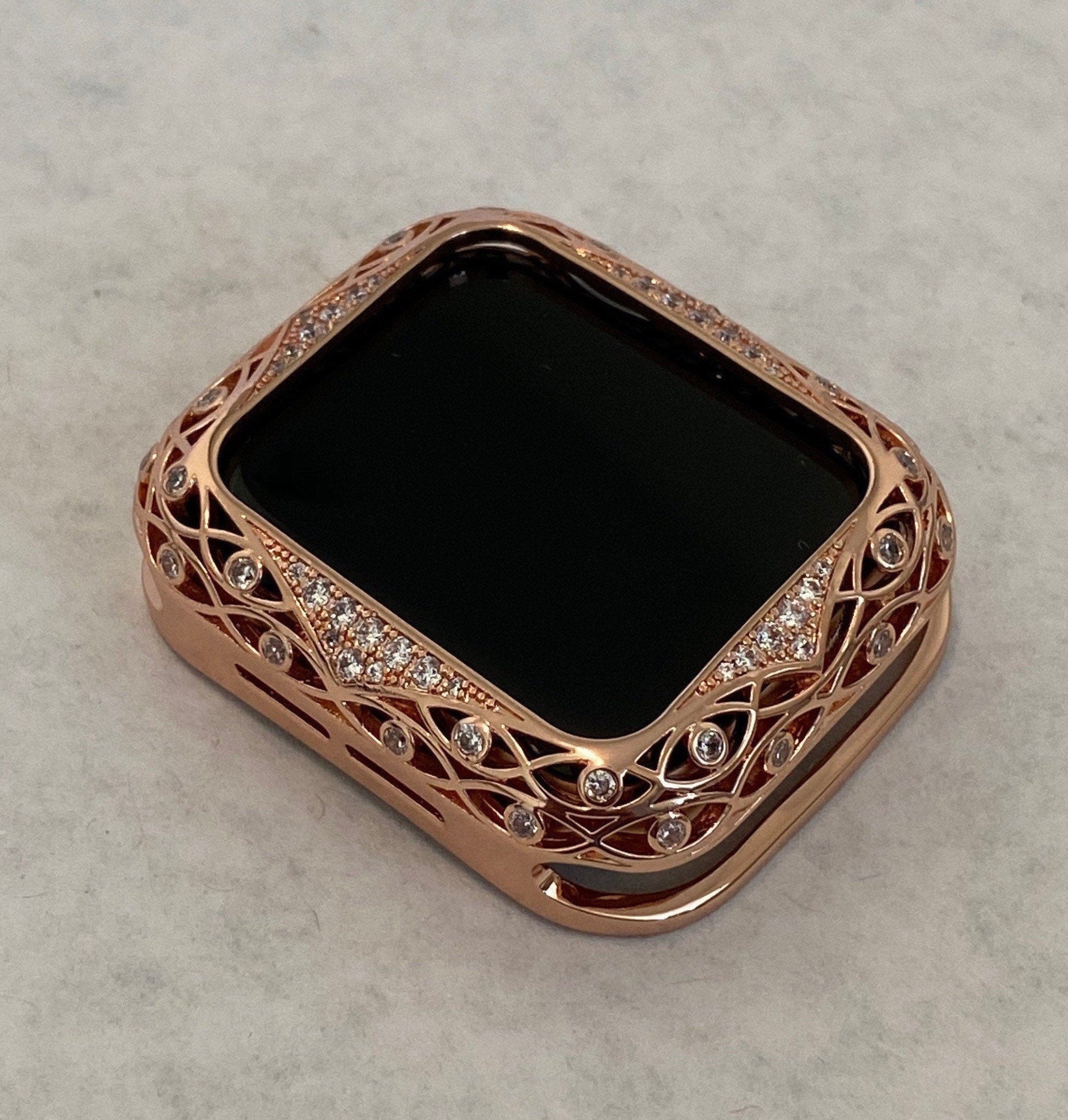 Apple Watch Cover 38mm 40mm 42mm 41mm 44mm 45mm Bezel Rose Gold Crystal Smartwatch Bumper Series 2-9 SE Iwatch Candy Bling