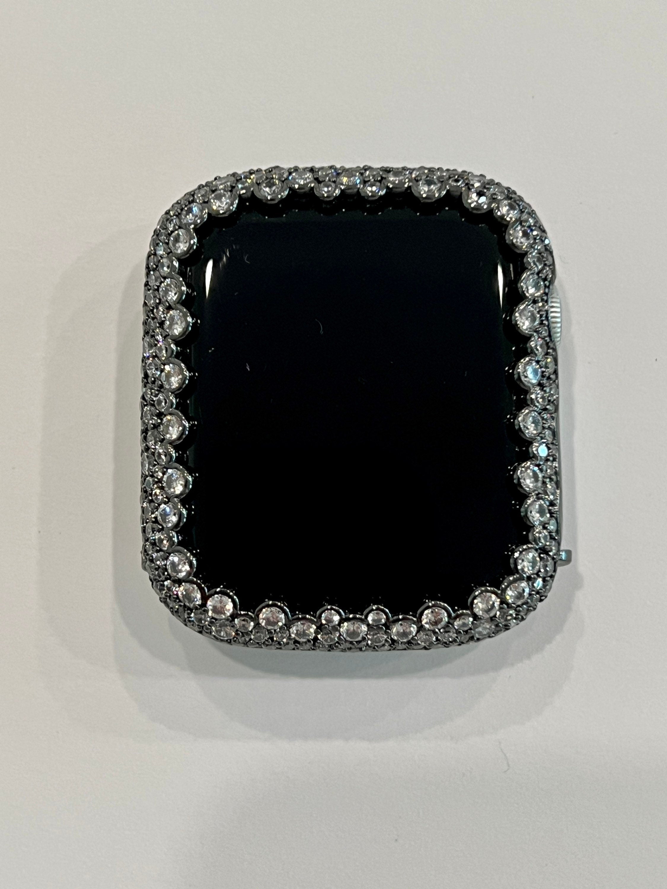 Black Apple Watch Bezel Cover 38mm 40mm 41mm 42mm 44mm 45mm 49mm Ultra Women Lab Diamond Iwatch Bumper Case Bling Series 2-11 SE