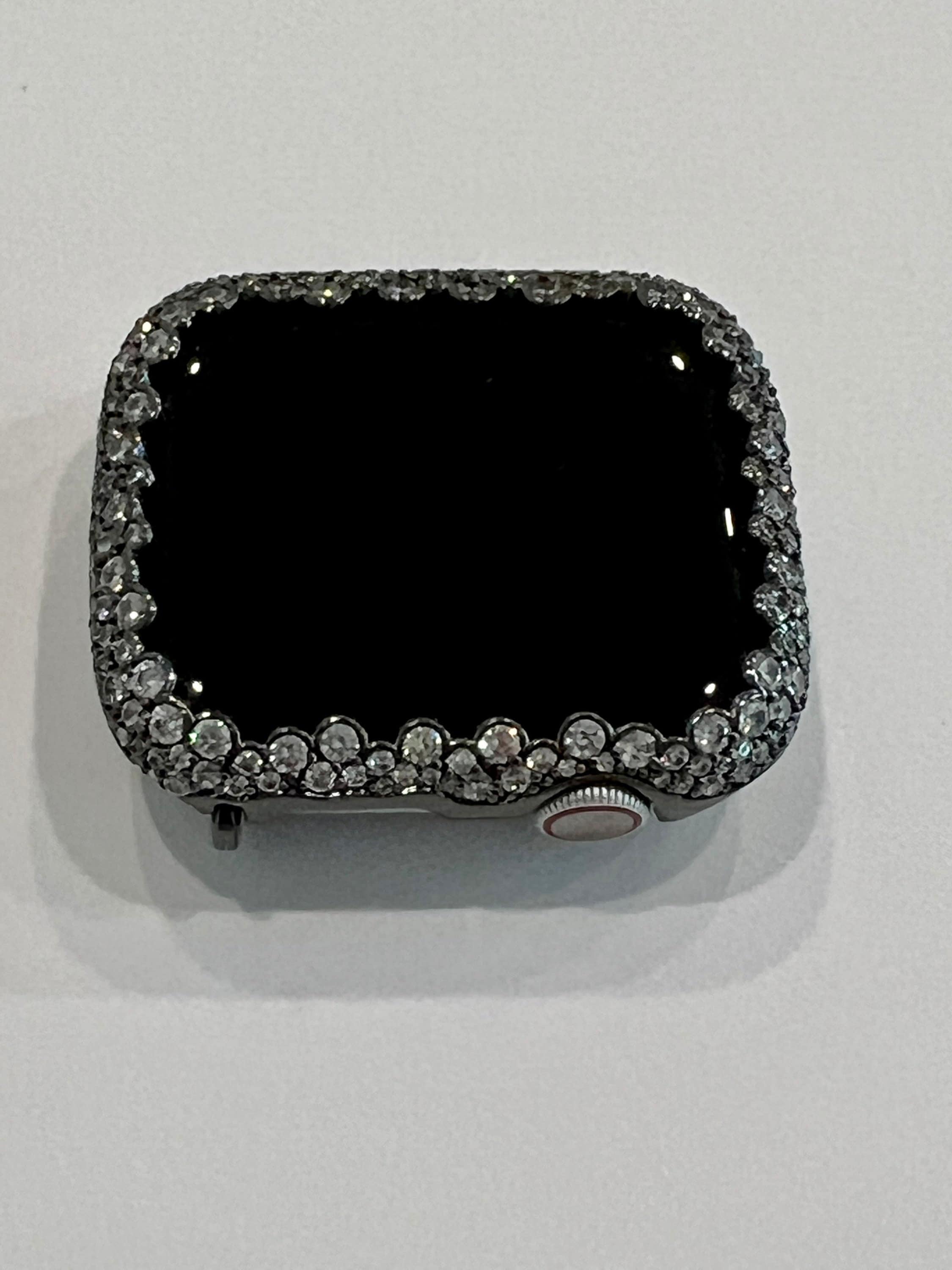 Black Apple Watch Bezel Cover 38mm 40mm 41mm 42mm 44mm 45mm 49mm Ultra Women Lab Diamond Iwatch Bumper Case Bling Series 2-10 SE