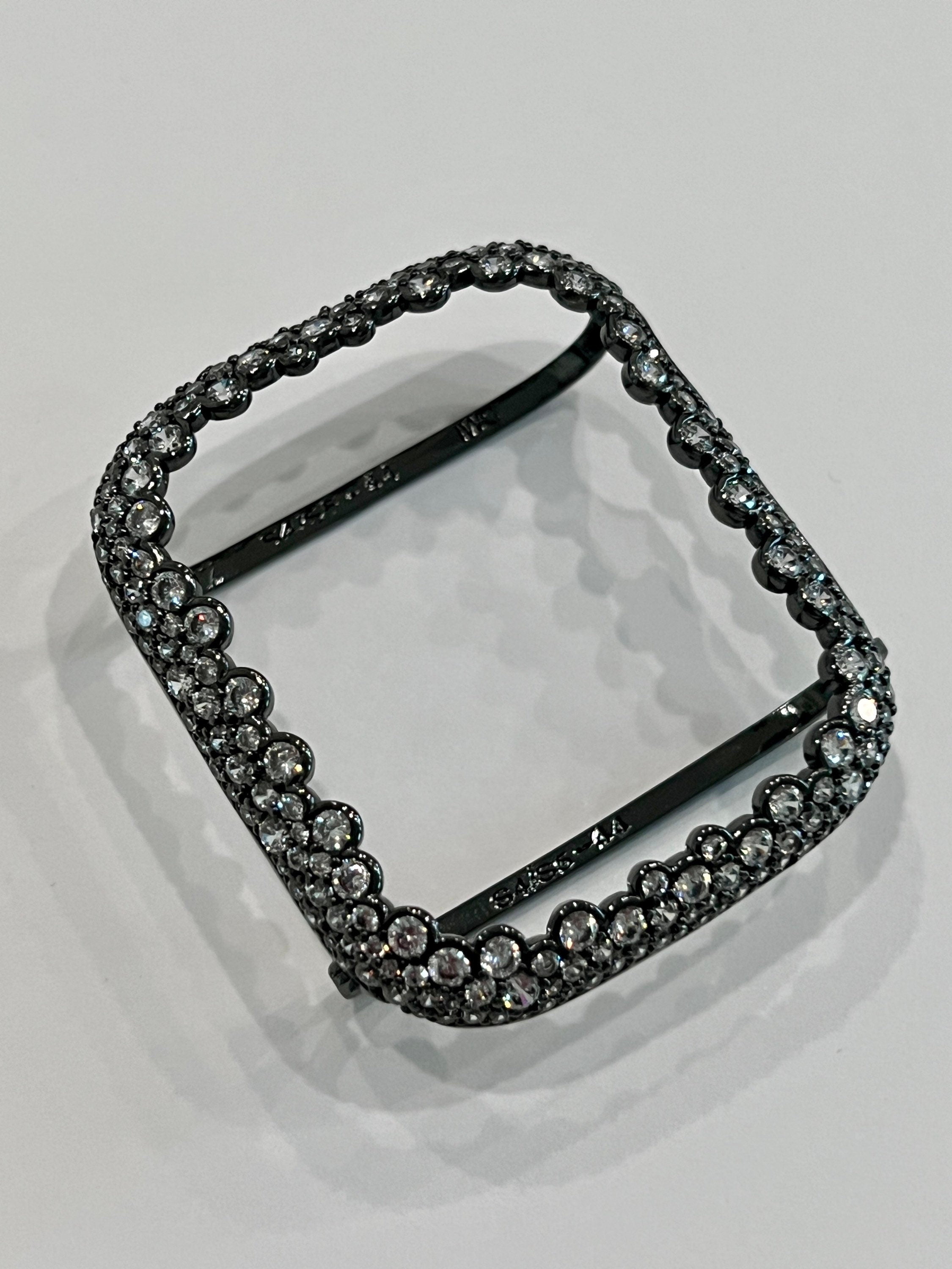 Black Apple Watch Bezel Cover 38mm 40mm 41mm 42mm 44mm 45mm 49mm Ultra Women Lab Diamond Iwatch Bumper Case Bling Series 2-10 SE