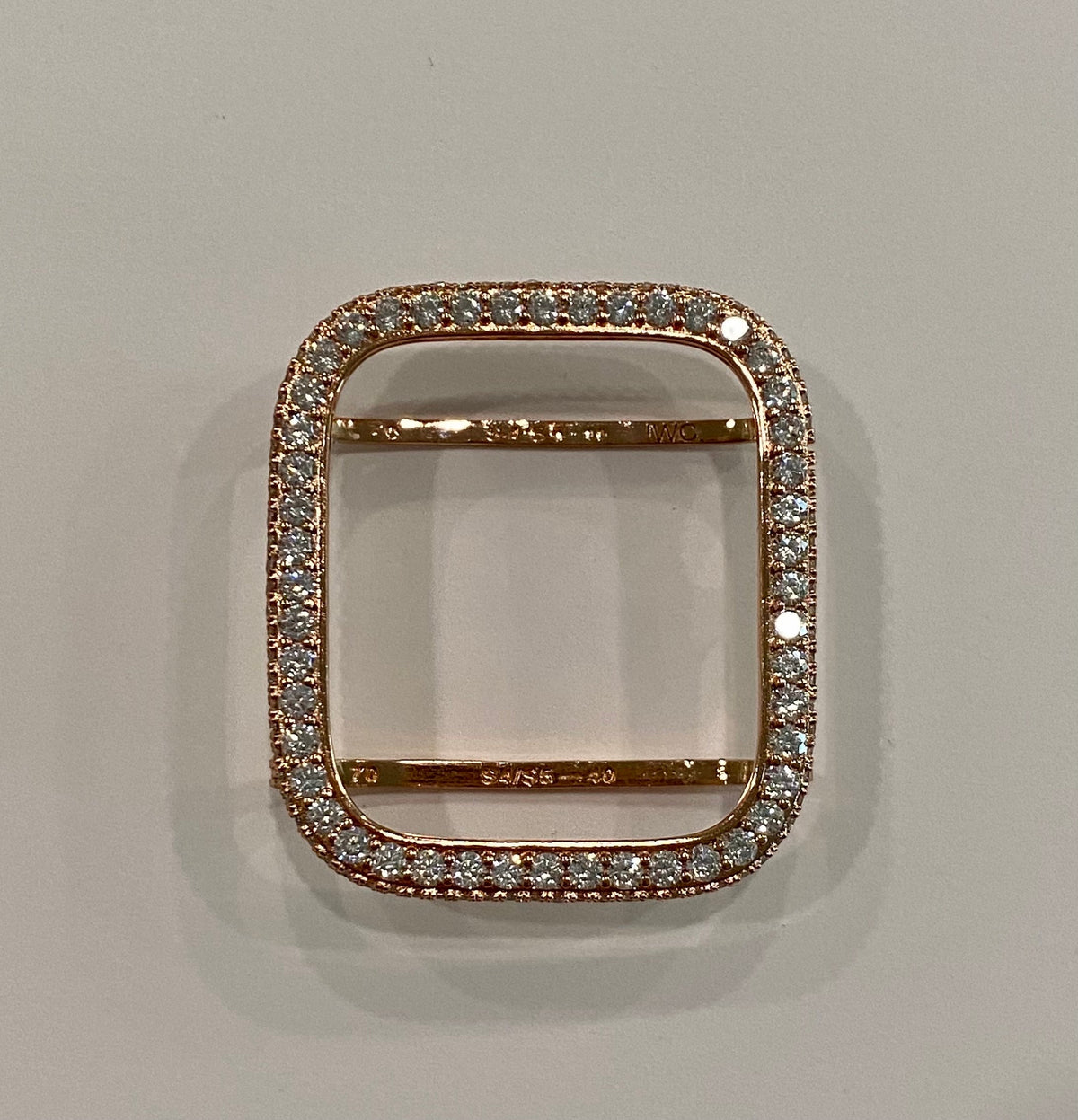 Series 10-11 Rose Gold Apple Watch Case 42mm 46mm, 2.5mm Lab Diamond Bezel, Iphone Watch Cover Iwatch Protective Cover 38mm-49mm Ultra