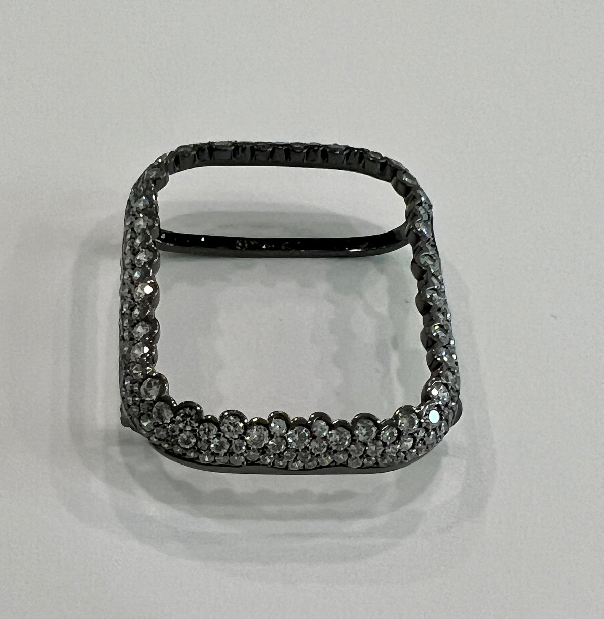 Series 10-11 Custom Black Apple Watch Cover Womens Apple Watch Case Lab Diamond Bezel Smart Watch Bumper Bling 38-49mm