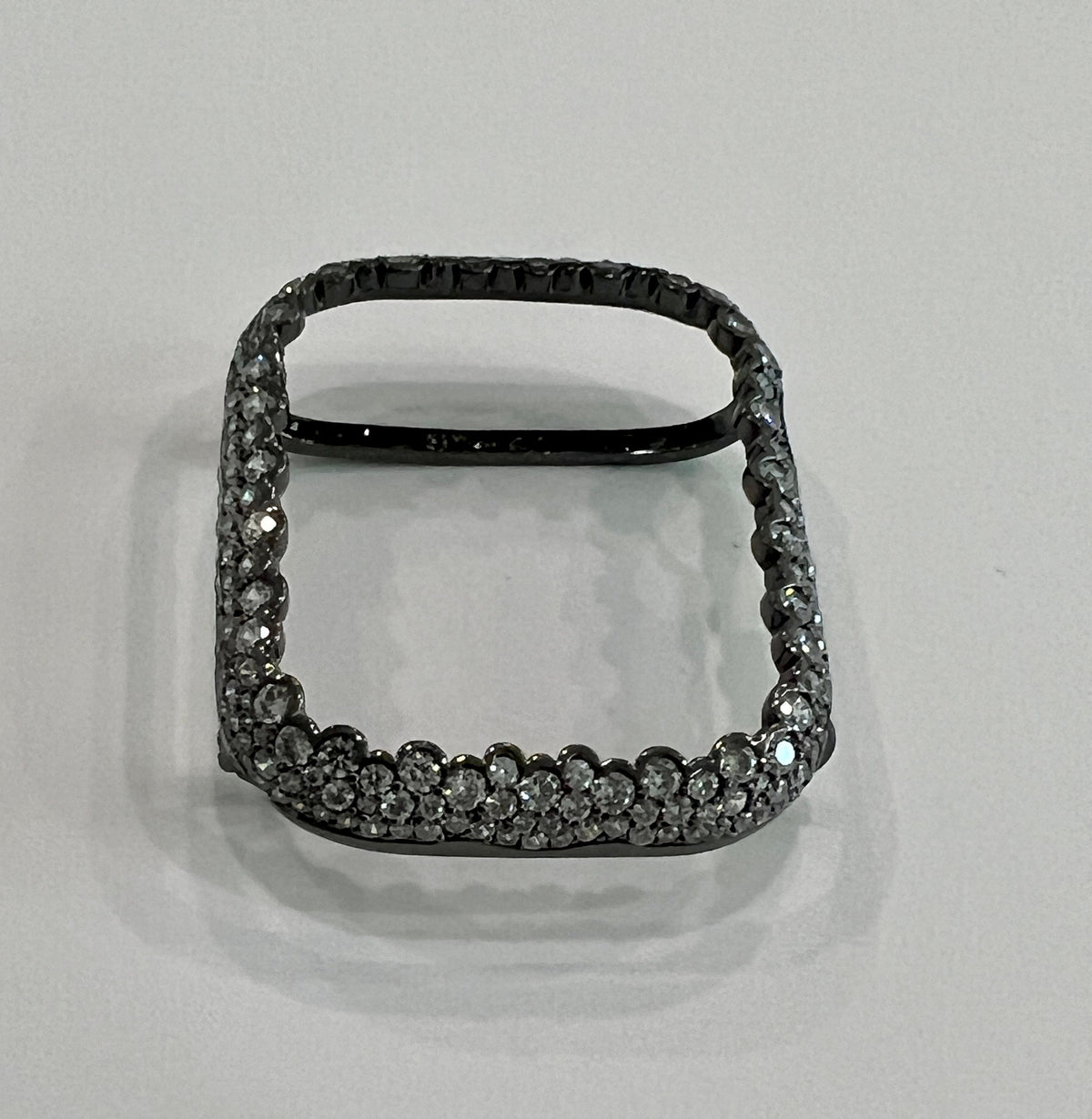 Custom Black Apple Watch Cover Womens Apple Watch Case Lab Diamond Bezel Smart Watch Bumper Bling 38mm-49mm Series 2-11 SE