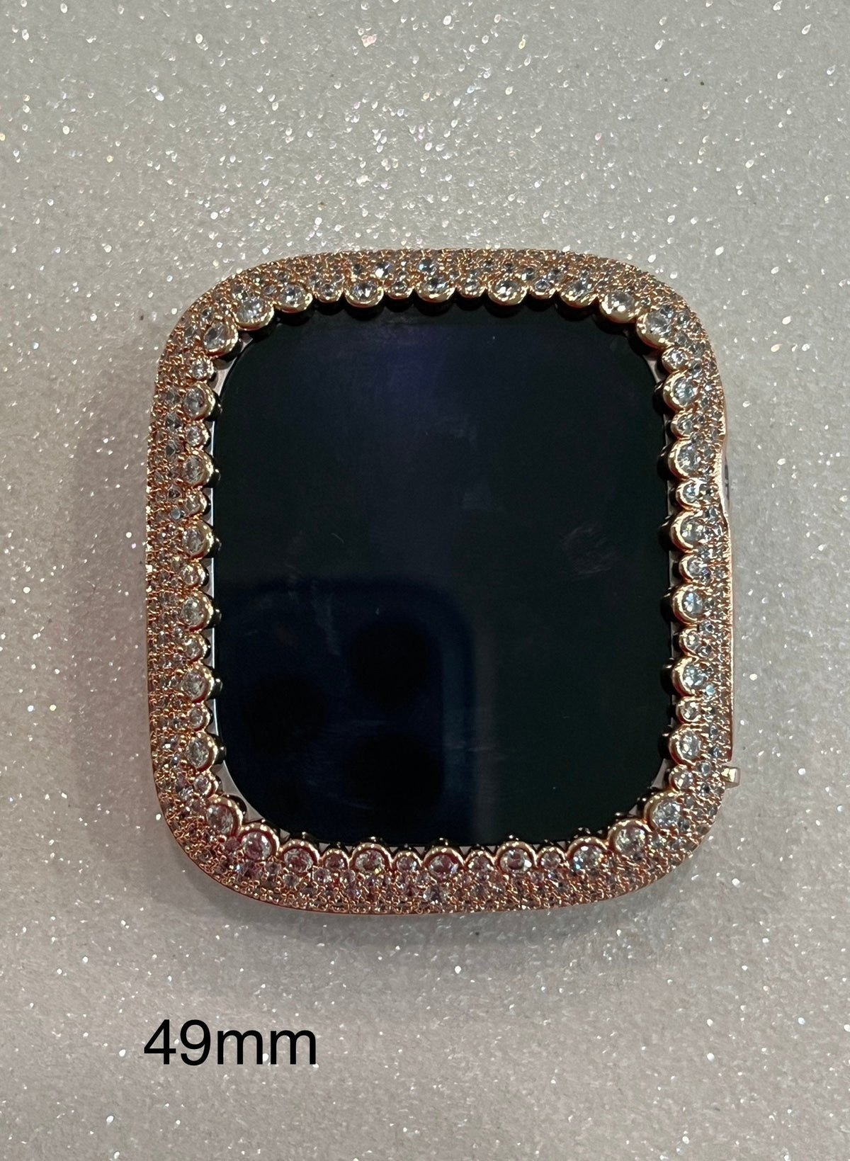 Rose Gold Apple Watch Band Bracelet Womens Swarovski Crystal & or Apple Watch Cover for Iphone Watch Lab Diamond Bezel 38mm-49mm Ultra Bling