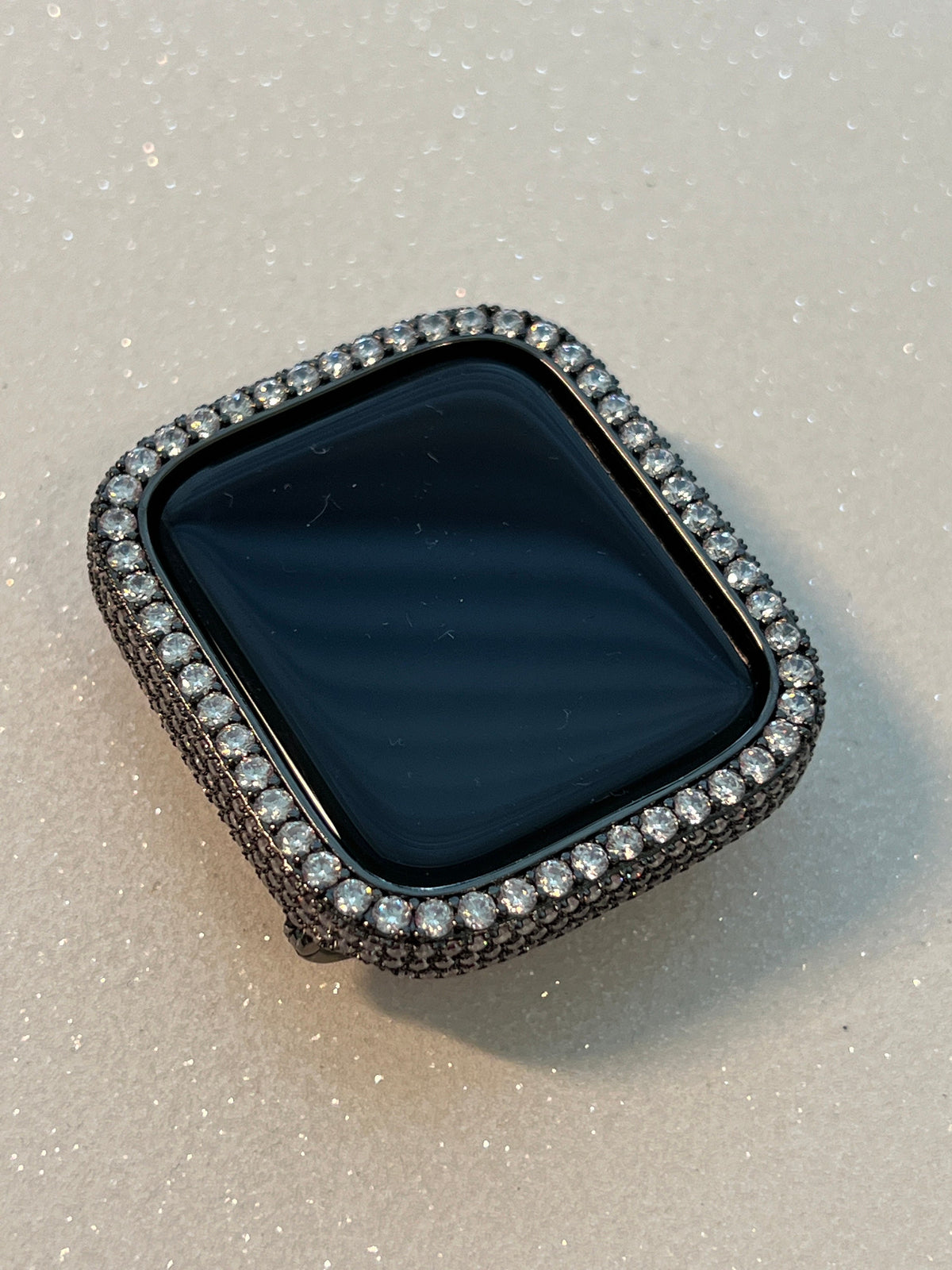 Series 10-11 Black Apple Watch Cover 42mm 46mm Lab Diamond Bezel Crystal Iphone Watch Case Protective Bumper 38mm-49mm Ultra Bling