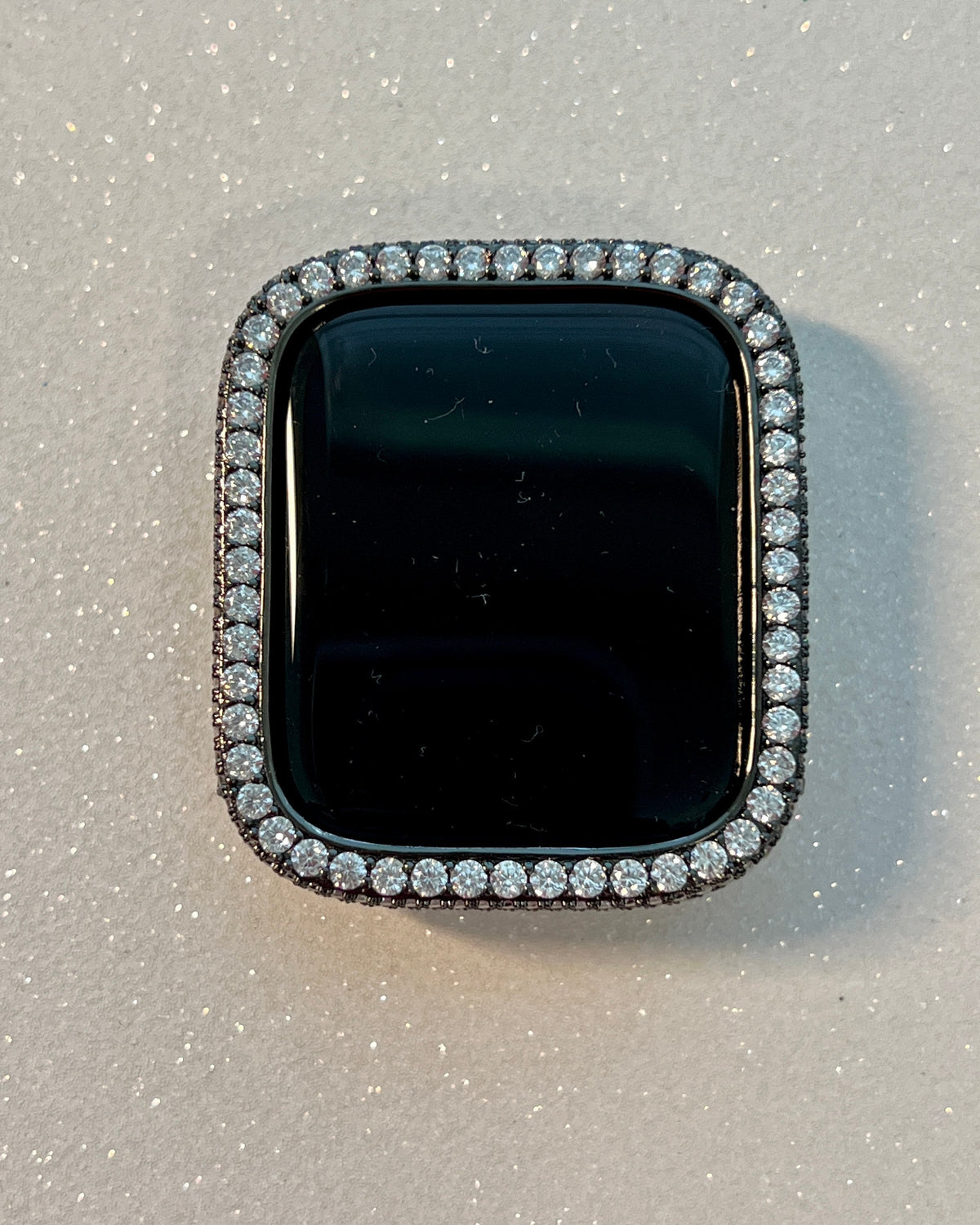 Series 10-11 Black Apple Watch Cover 42mm 46mm Lab Diamond Bezel Crystal Iphone Watch Case Protective Bumper 38mm-49mm Ultra Bling