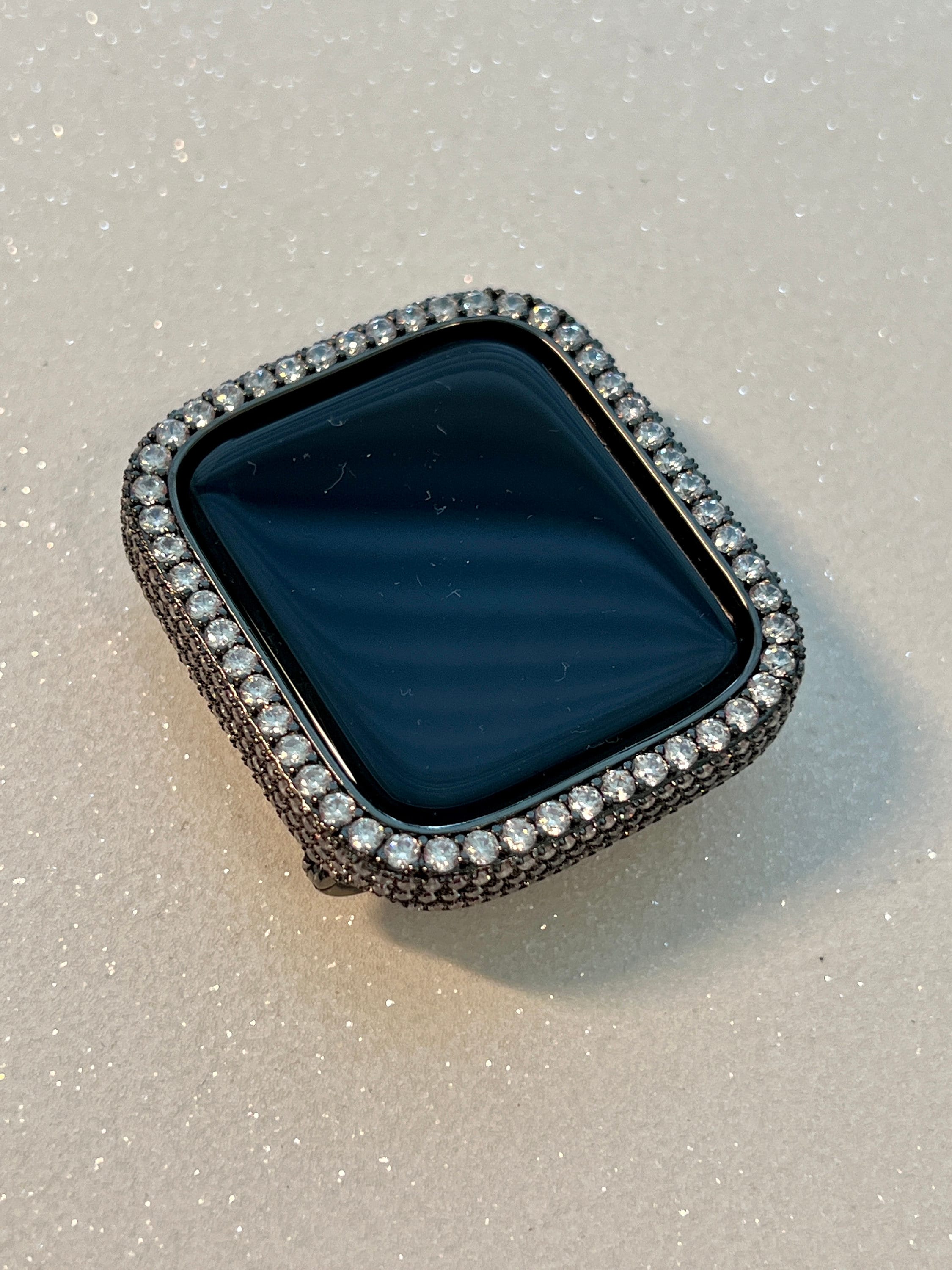Series 11 Black Apple Watch Cover 42mm 46mm Lab Diamond Bezel Crystal Iphone Watch Case Protective Bumper 38mm-49mm Ultra Iwatch Candy Bling