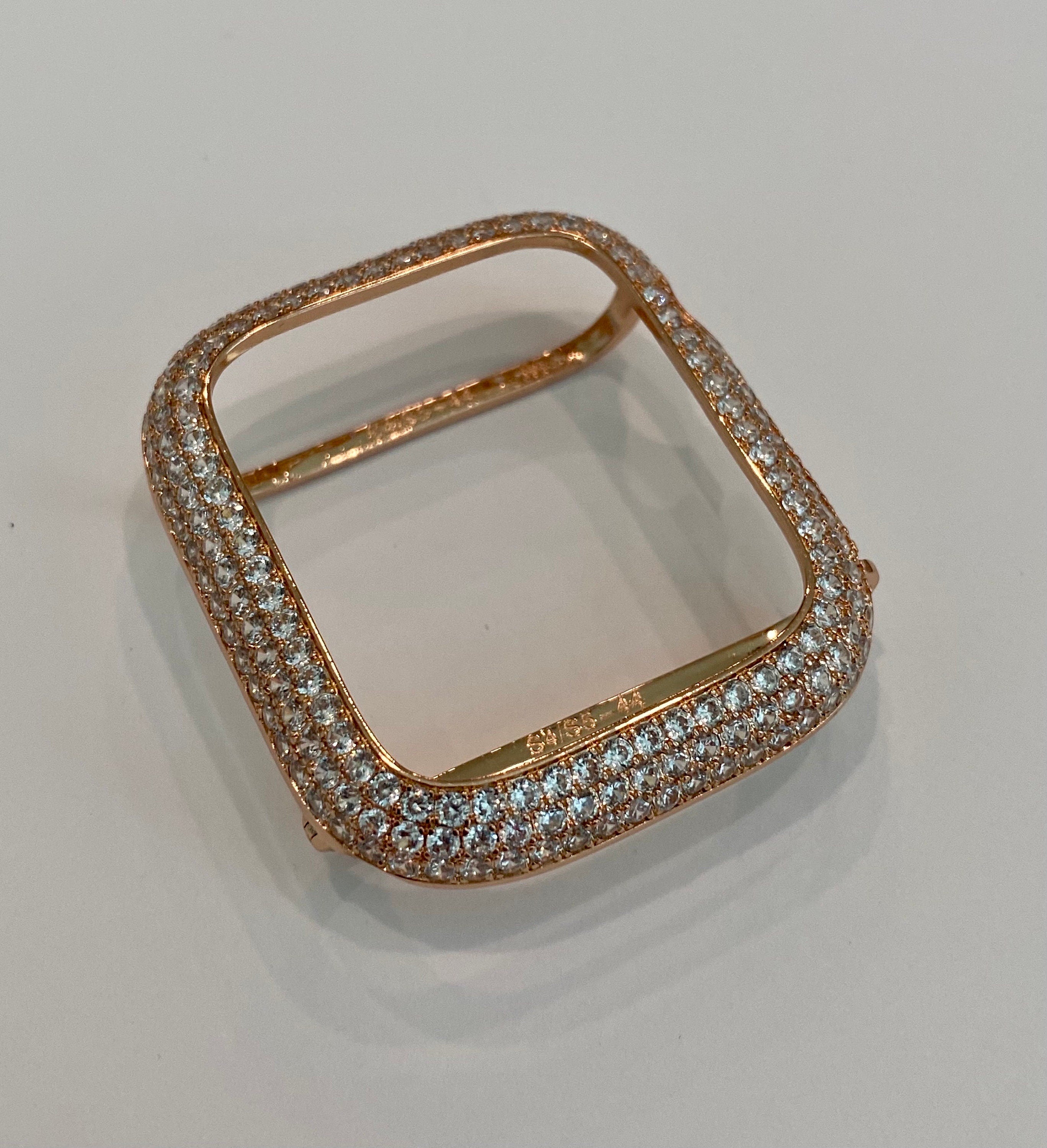 Rose Gold Apple Watch Band Womens 41mm 45mm 49mm Ultra Swarovski Crystals & or Apple Watch Cover Lab Diamonds 40mm 44mm Iwatch Candy dy
