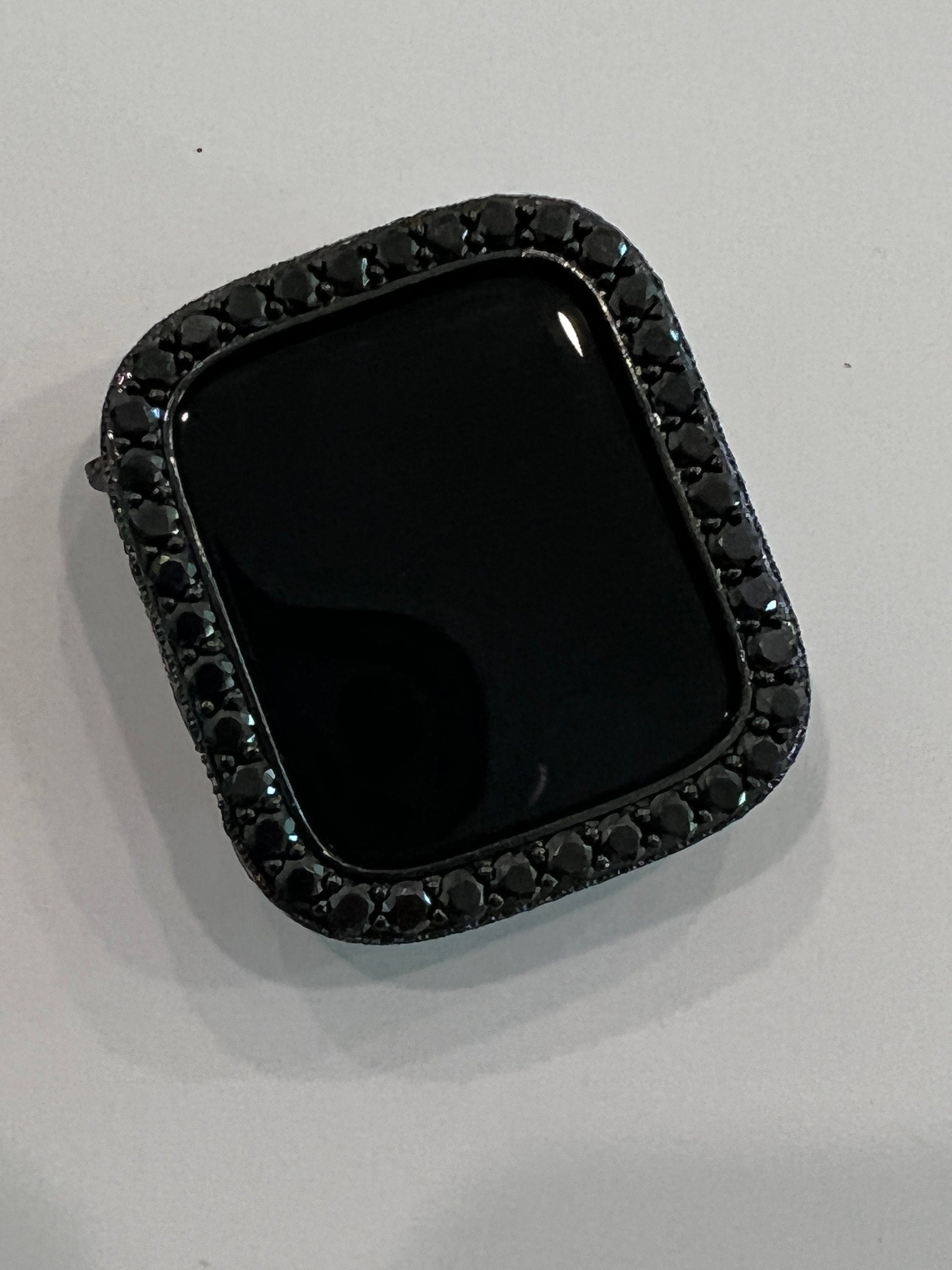 Black on Black Designer Apple Watch Case Lab Diamonds Apple Watch Cover Bumper Iwatch Candy Bling 38mm-49mm Ultra Series 2-11