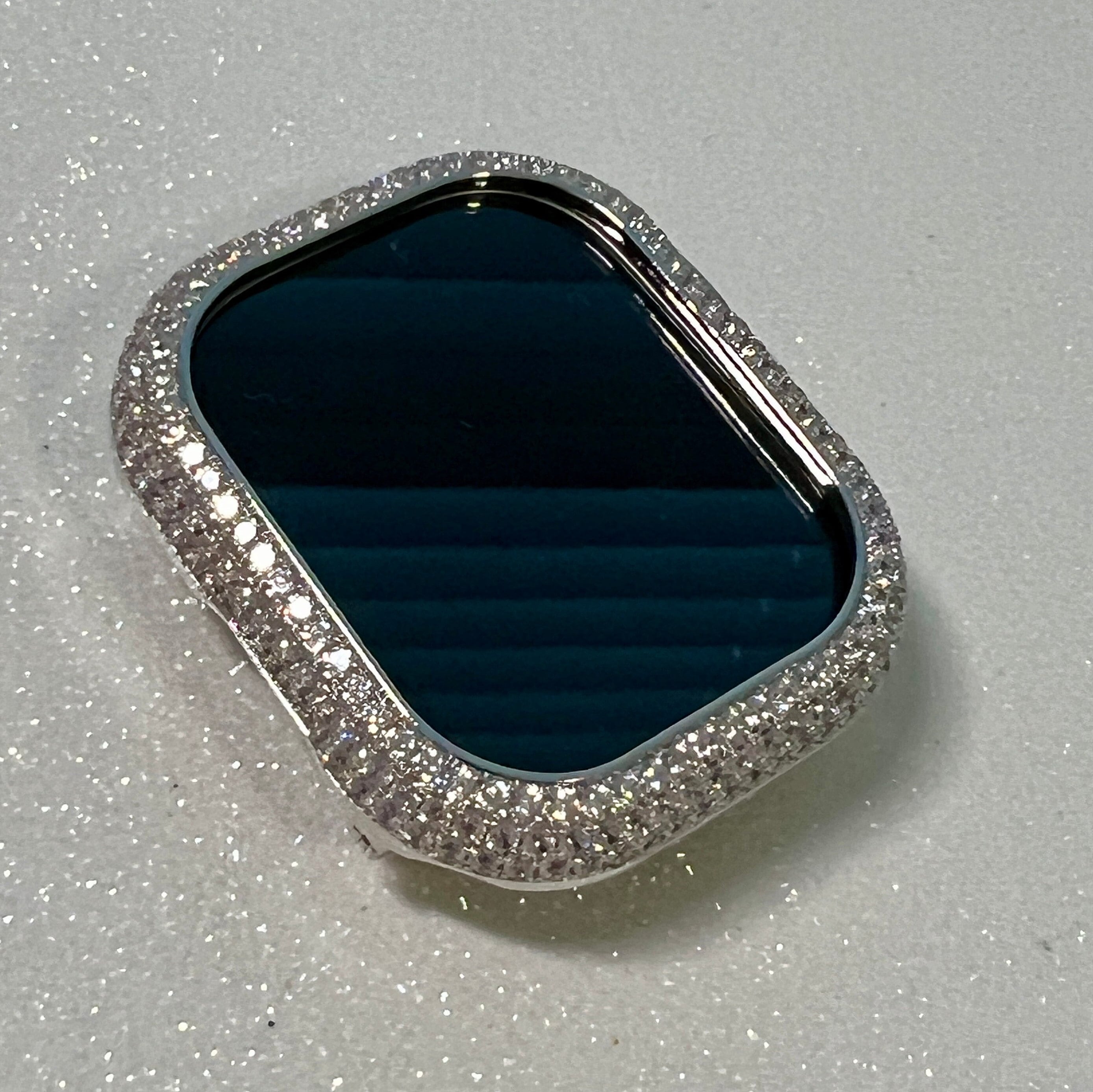 Apple Watch Case Cover, baguette channel set White gold Bezel Lab Diamond, 44mm 10K Yellow Gold Baguette Diamond Custom Case 44mm Series 6  main image 4