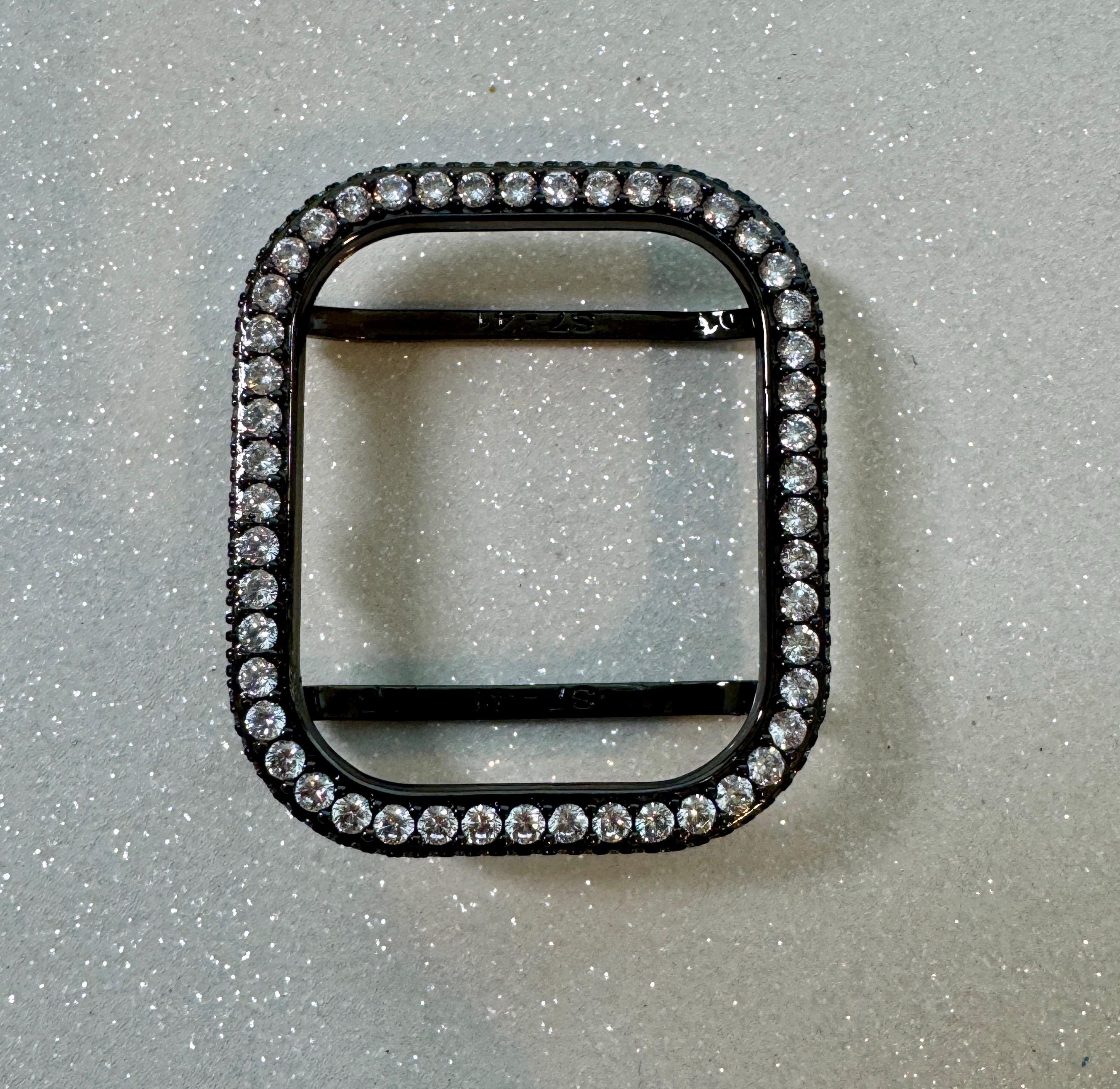 Black Apple Watch Cover 2.5mm Lab Diamond Bezel for Iphone Watch Case 38mm - 49mm Ultra Apple Watch Cover Protective Bumper Iwatch Candy