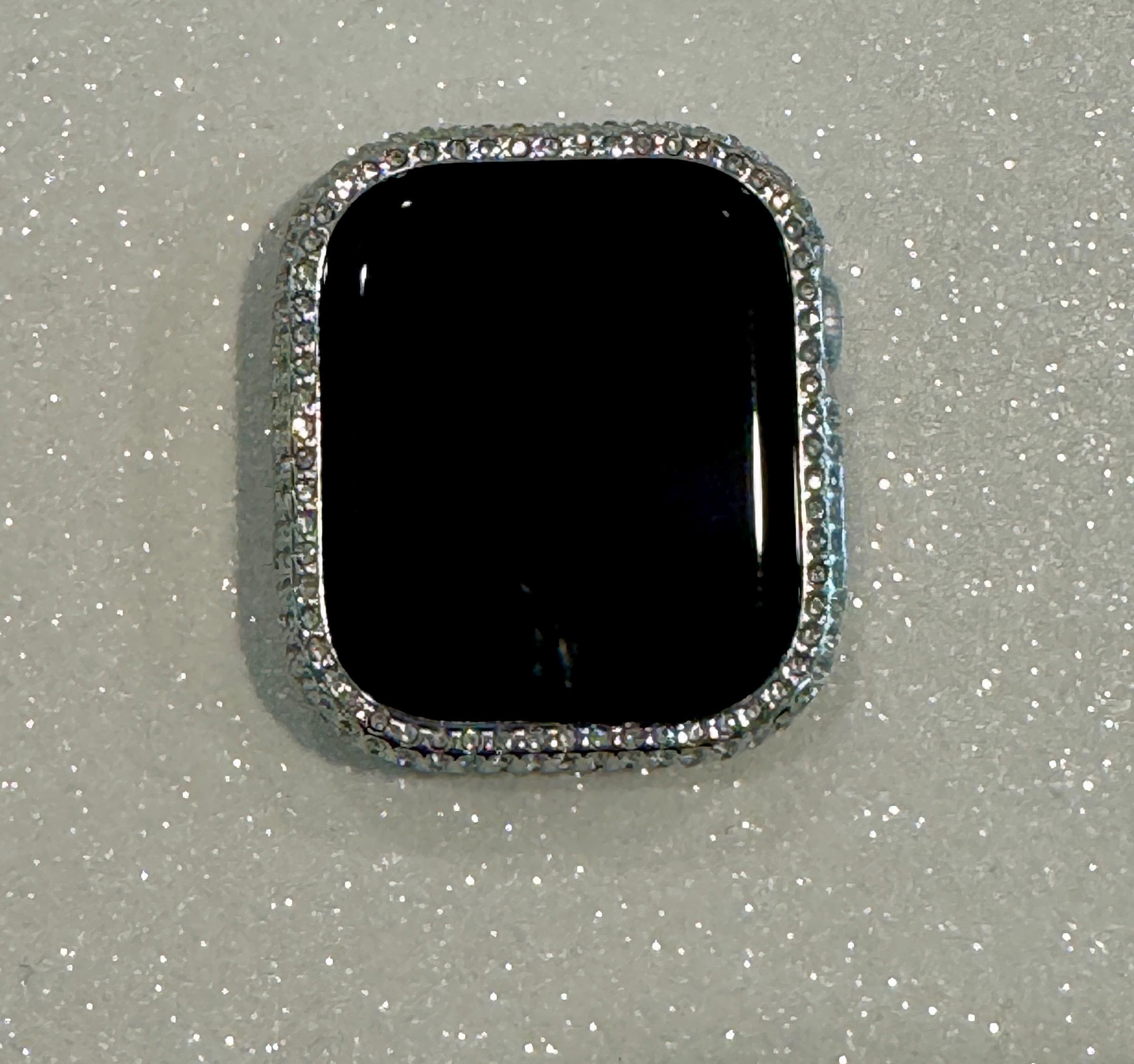 Series 10 Apple Watch Band Woman Silver Swarovski Crystal & or Apple Watch Cover Crystal Apple Watch Bezel 41mm42mm 45mm 46mm 49mm Protector