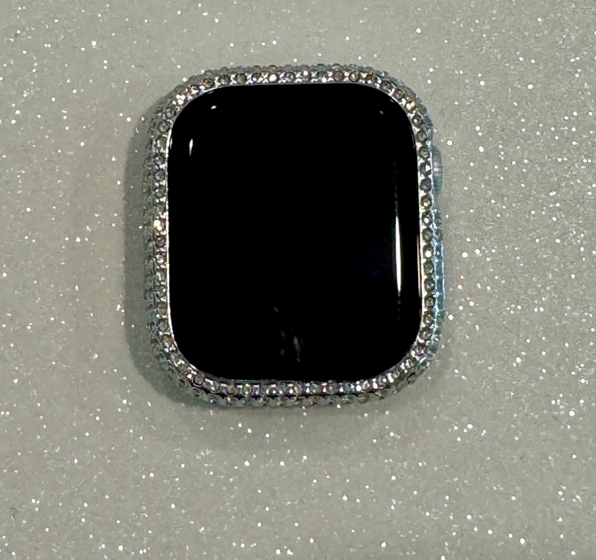 Series 10 Apple Watch Band Woman Silver Swarovski Crystal & or Apple Watch Cover Crystal Apple Watch Bezel 41mm42mm 45mm 46mm 49mm Protector