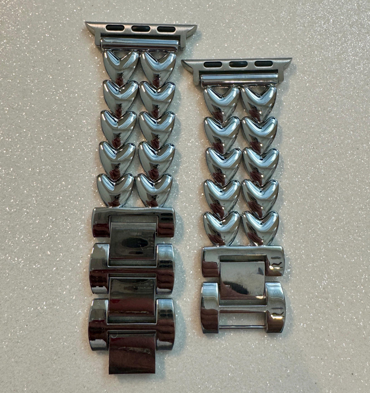 Series 12 Apple Watch Band Silver, Rose Gold, Yellow Gold Choices 38mm-49mm Iphone Watch Bands Valentine Hearts Gift for Her Series 1-9
