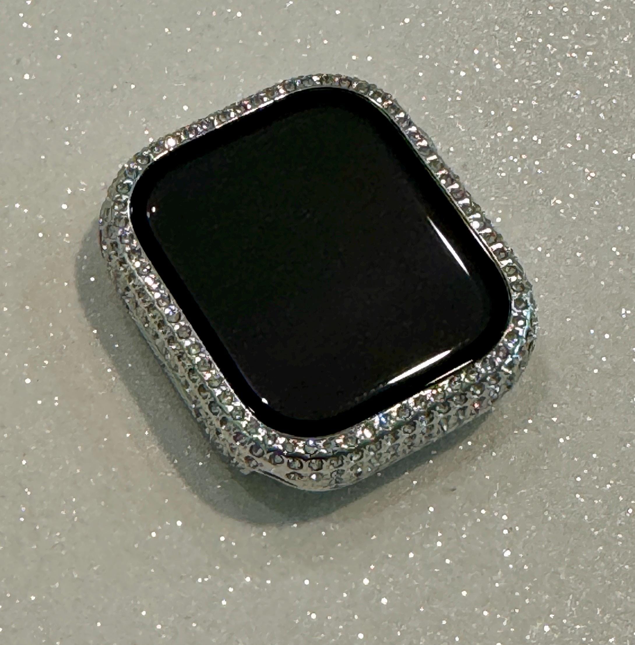 Series 10 Apple Watch Band Woman Silver Swarovski Crystal & or Apple Watch Cover Crystal Apple Watch Bezel 41mm42mm 45mm 46mm 49mm Protector