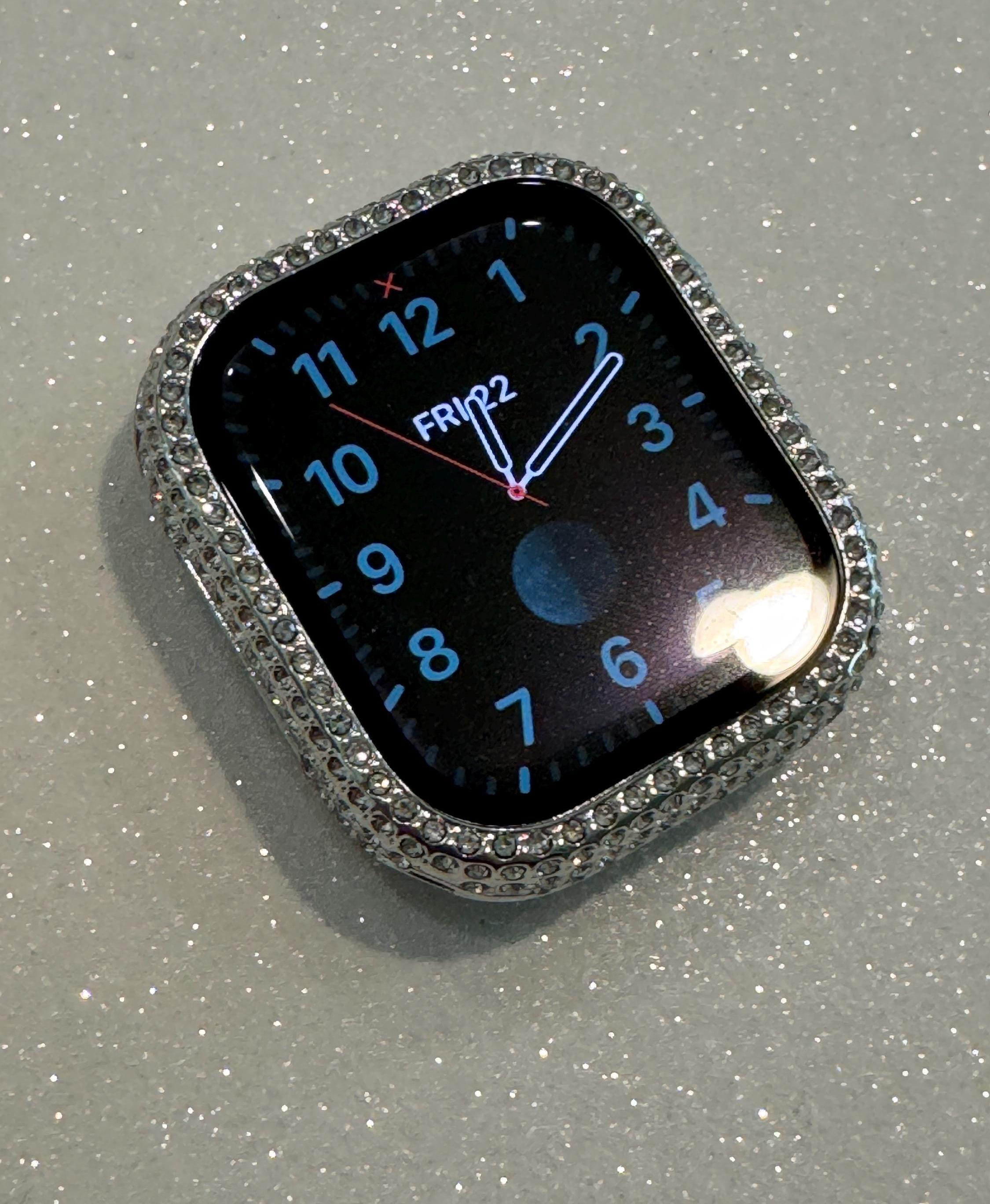 Series 10 Apple Watch Band Woman Silver Swarovski Crystal & or Apple Watch Cover Crystal Apple Watch Bezel 41mm42mm 45mm 46mm 49mm Protector
